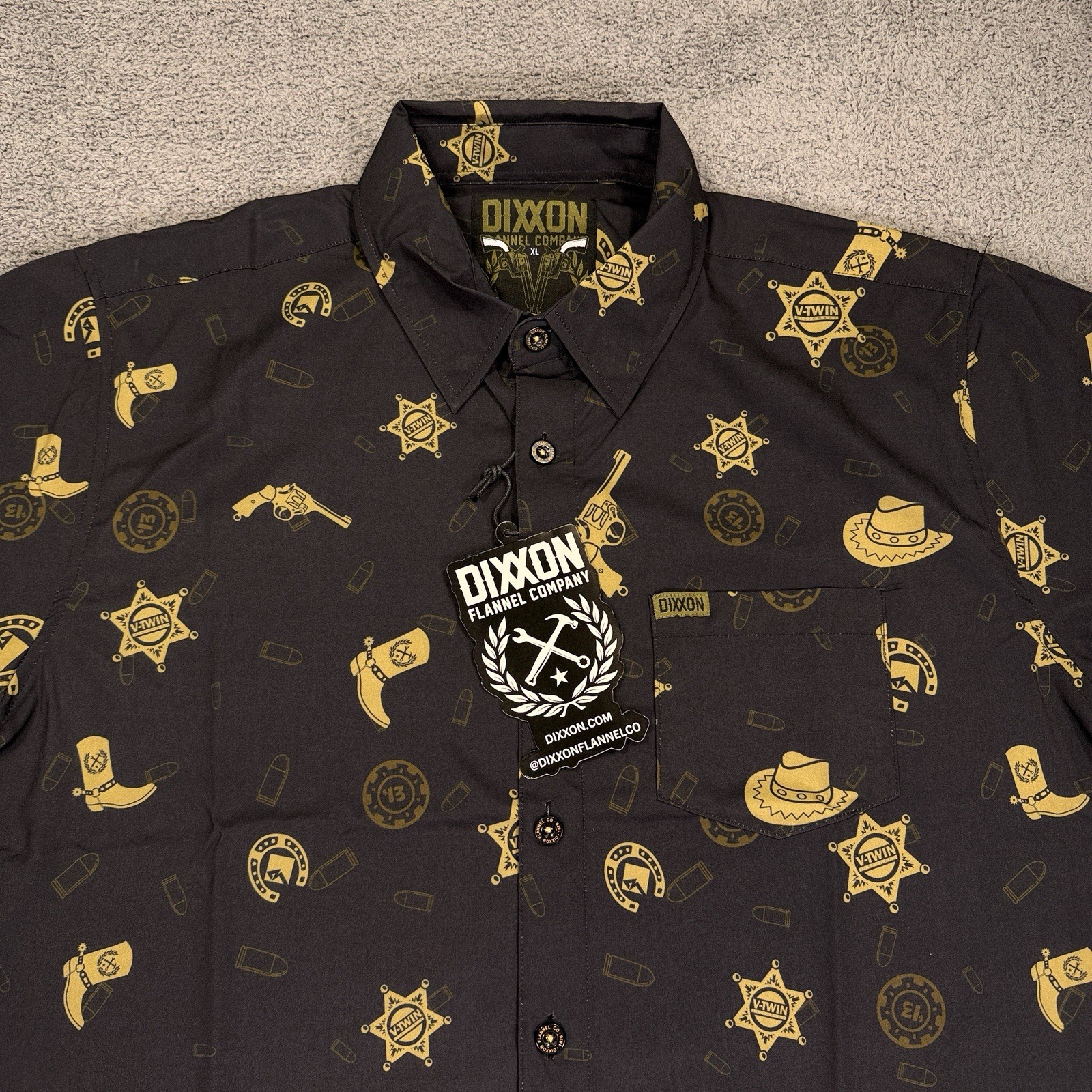 Dixxon Flannel V Twin 1876 Shirt Men Extra Large Black Limited Edition Western