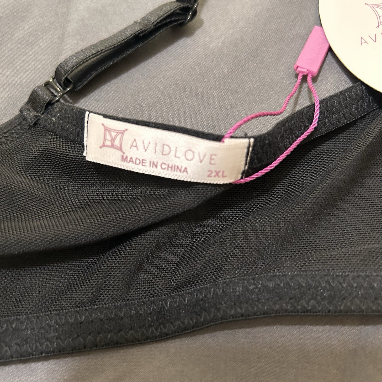 Avidlove Lace Underwire Bra Black Unlined Sheer Full Coverage Bralette XXL NWT
