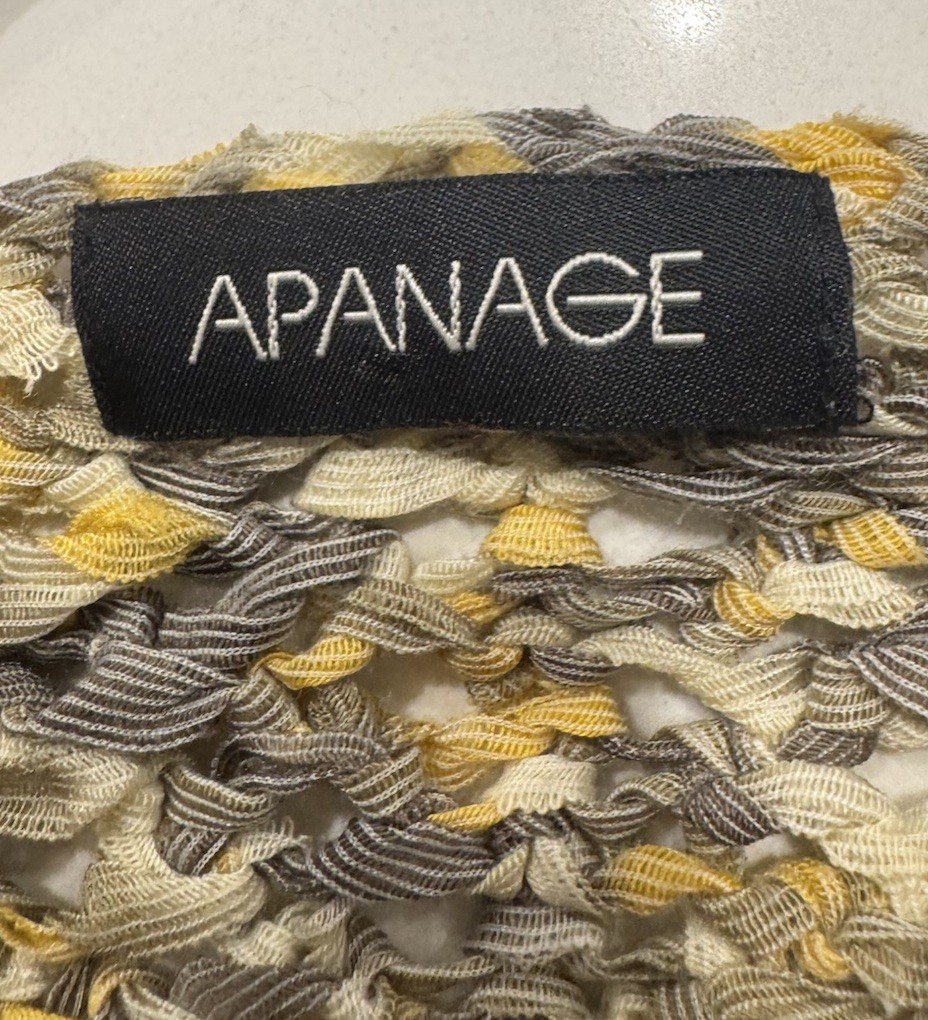 Apanage GERMANY Grid Sweater Womens Size Large Crochet Long Sleeve Multi Color