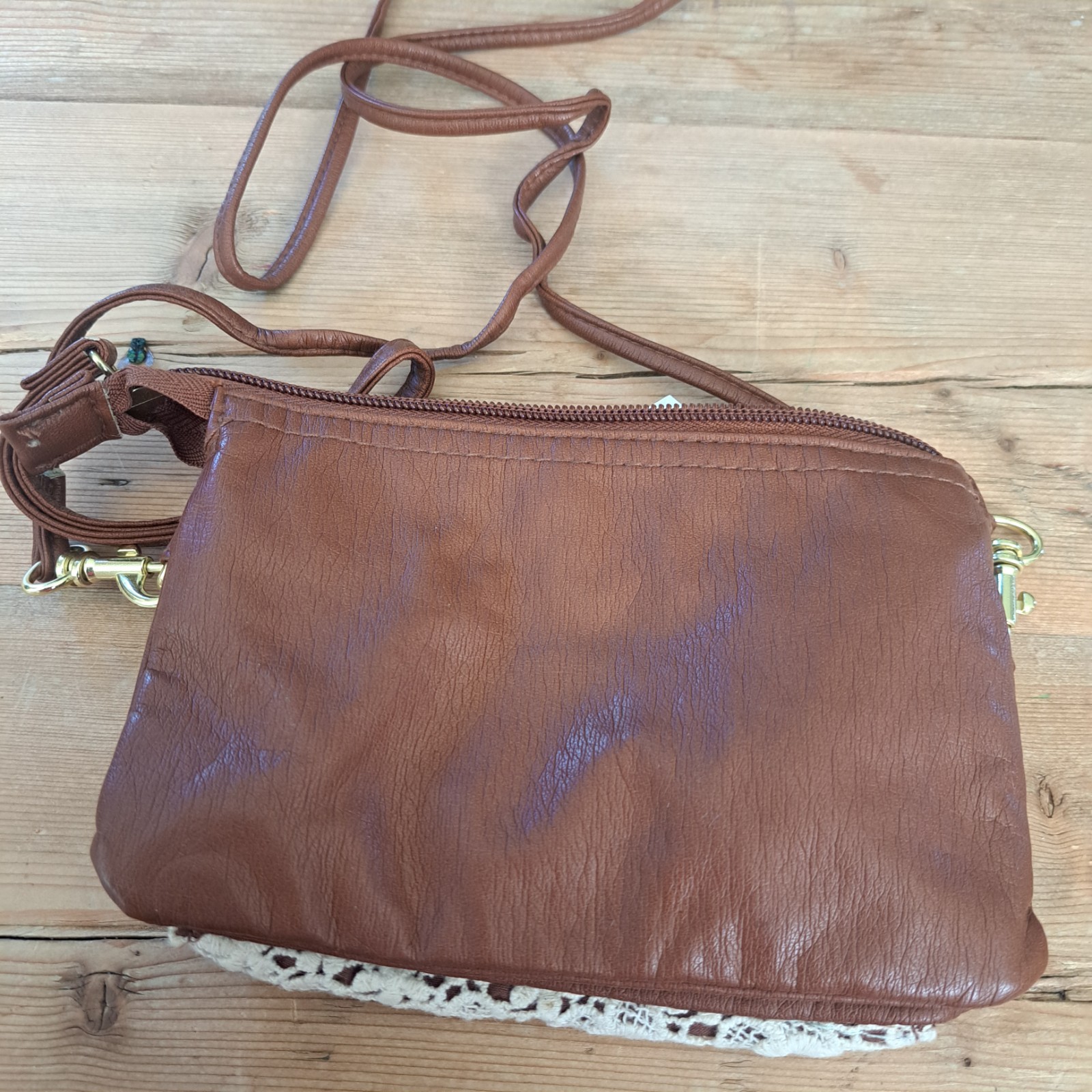 Purse Small Crossbody With Lace and Pockets JC Penny’s Wristlet & 26″ Strap drop