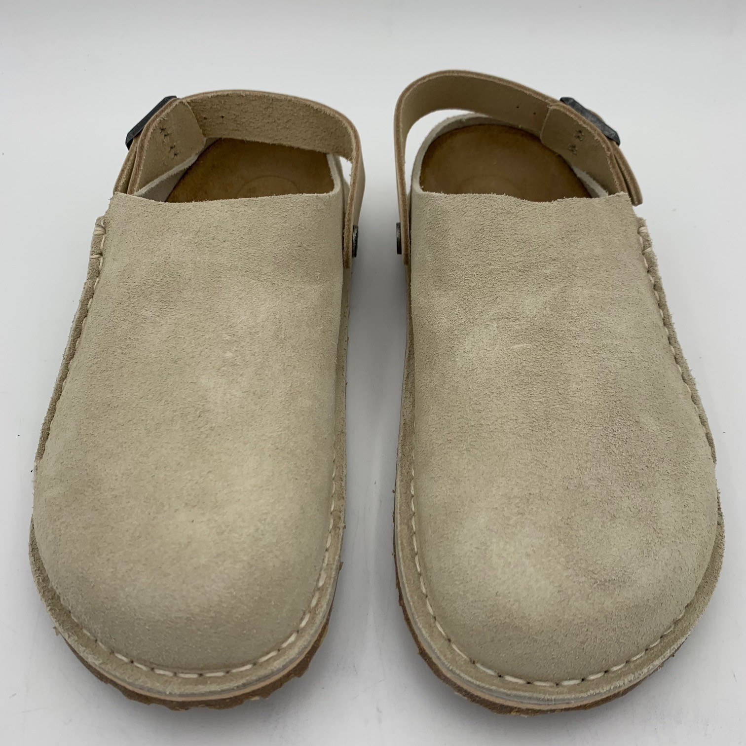 Birkenstock New w/o Box Lutry Premium Eggshell Suede Leather Narrow 1026346