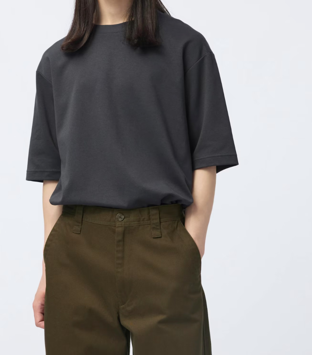 UNIQLO U AIRism Cotton Oversized Crew Neck Half-Sleeve T-Shirt S-XL Japan