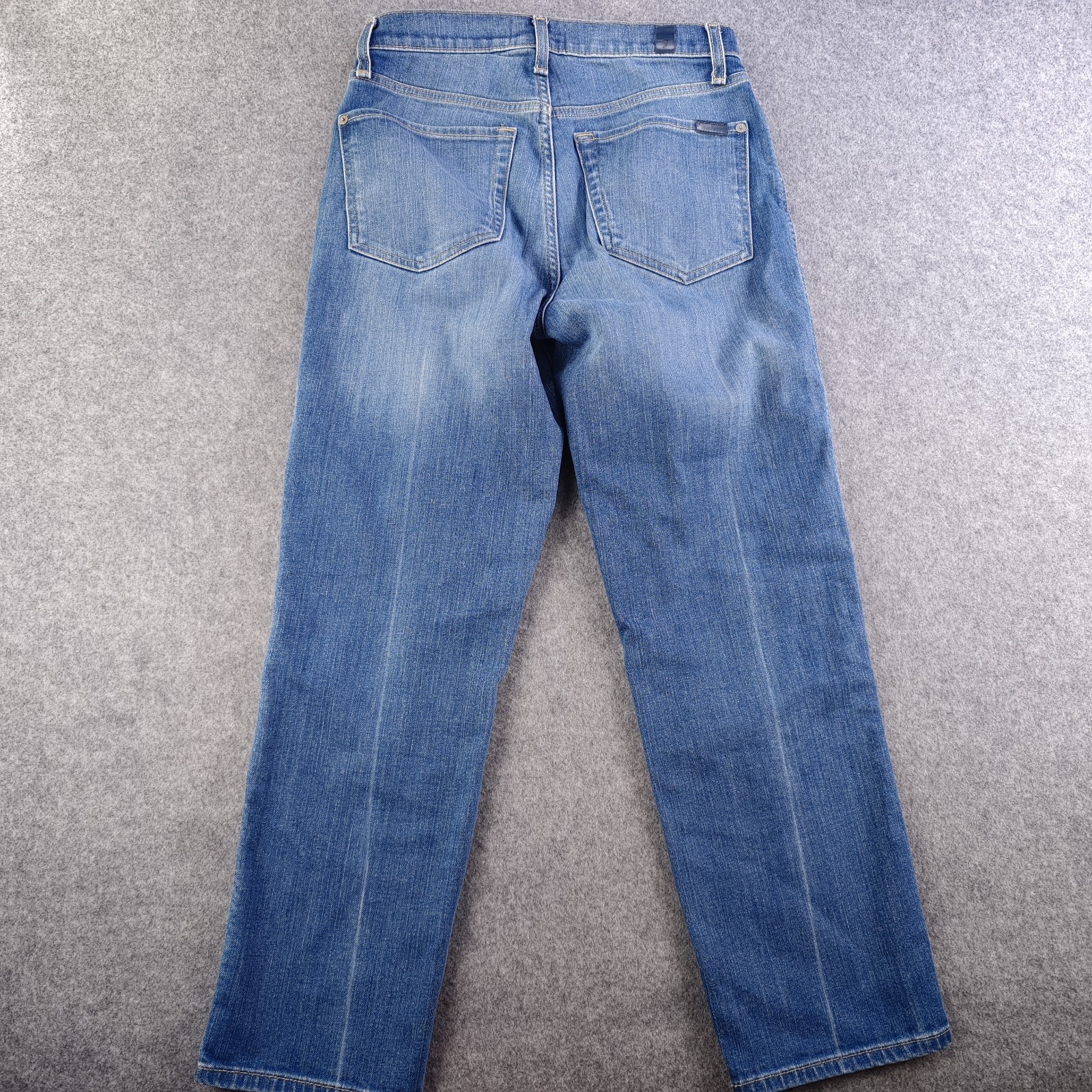 7 For All Mankind High Waist Cropped Straight Jeans Women’s 26 Blue Denim Medium
