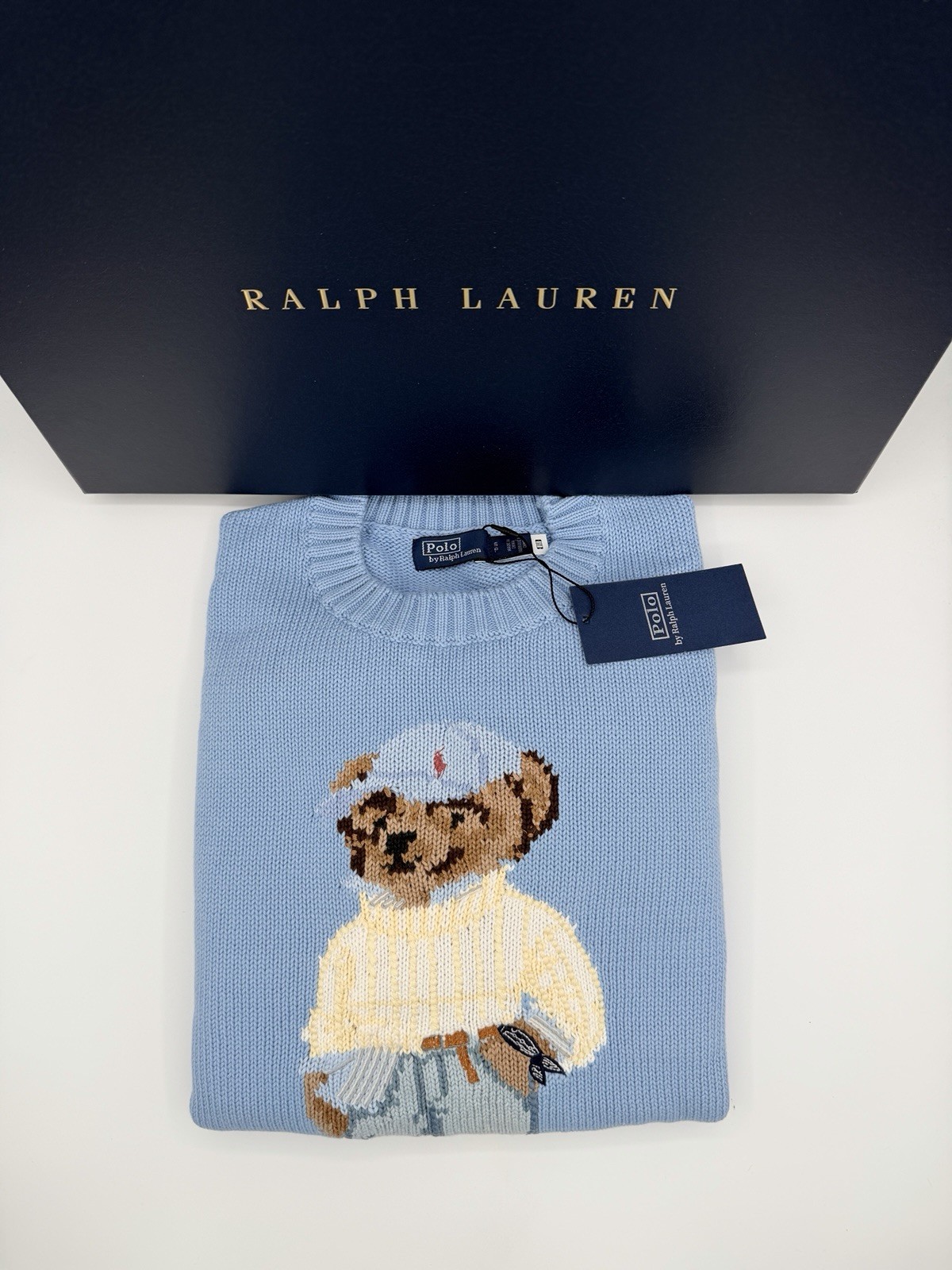 Polo Ralph Lauren Light Blue Polo Bear Sweater Women’s Medium