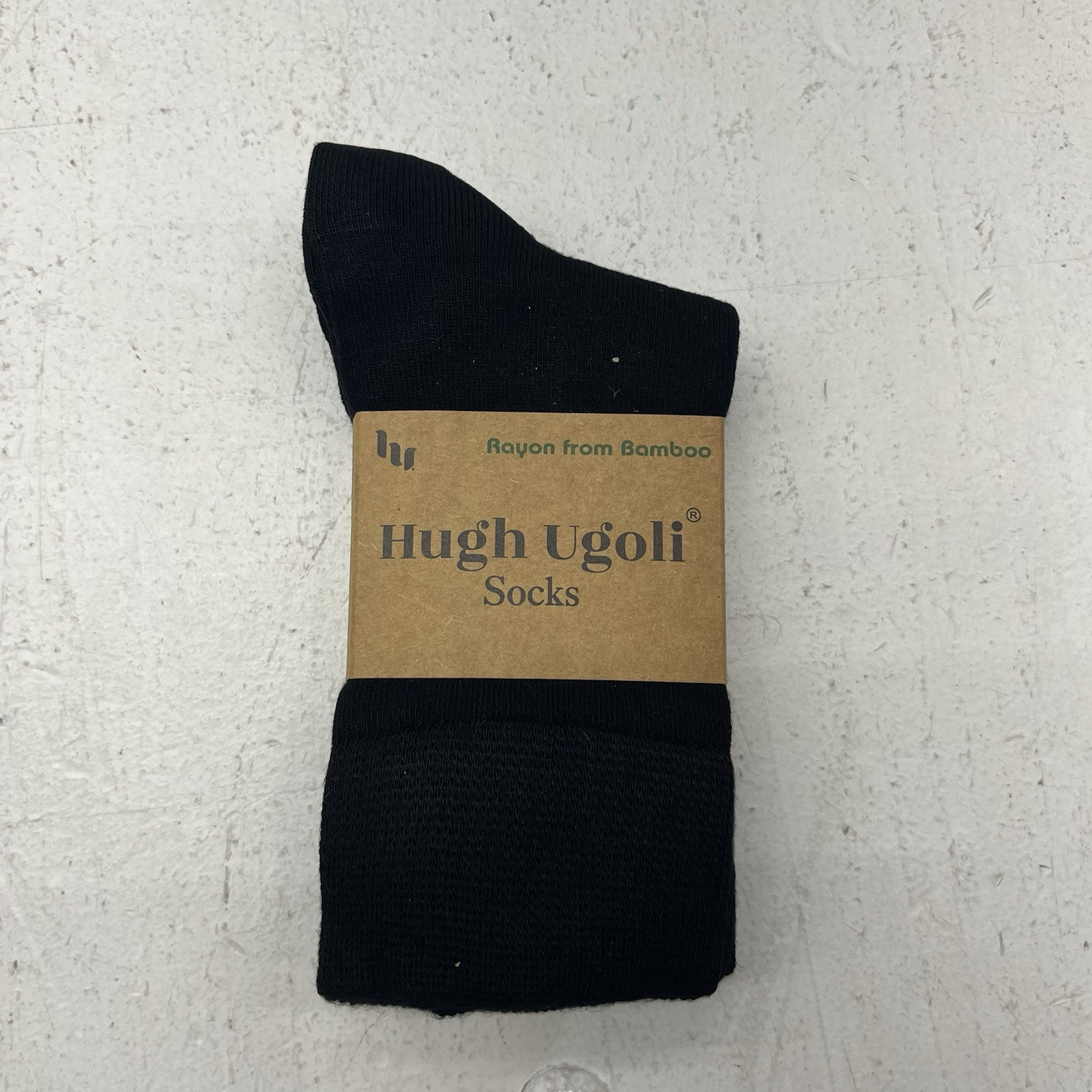 Hugh Ugoli Black Bamboo 3-Pack Crew Socks Women’s Size 6 – 9