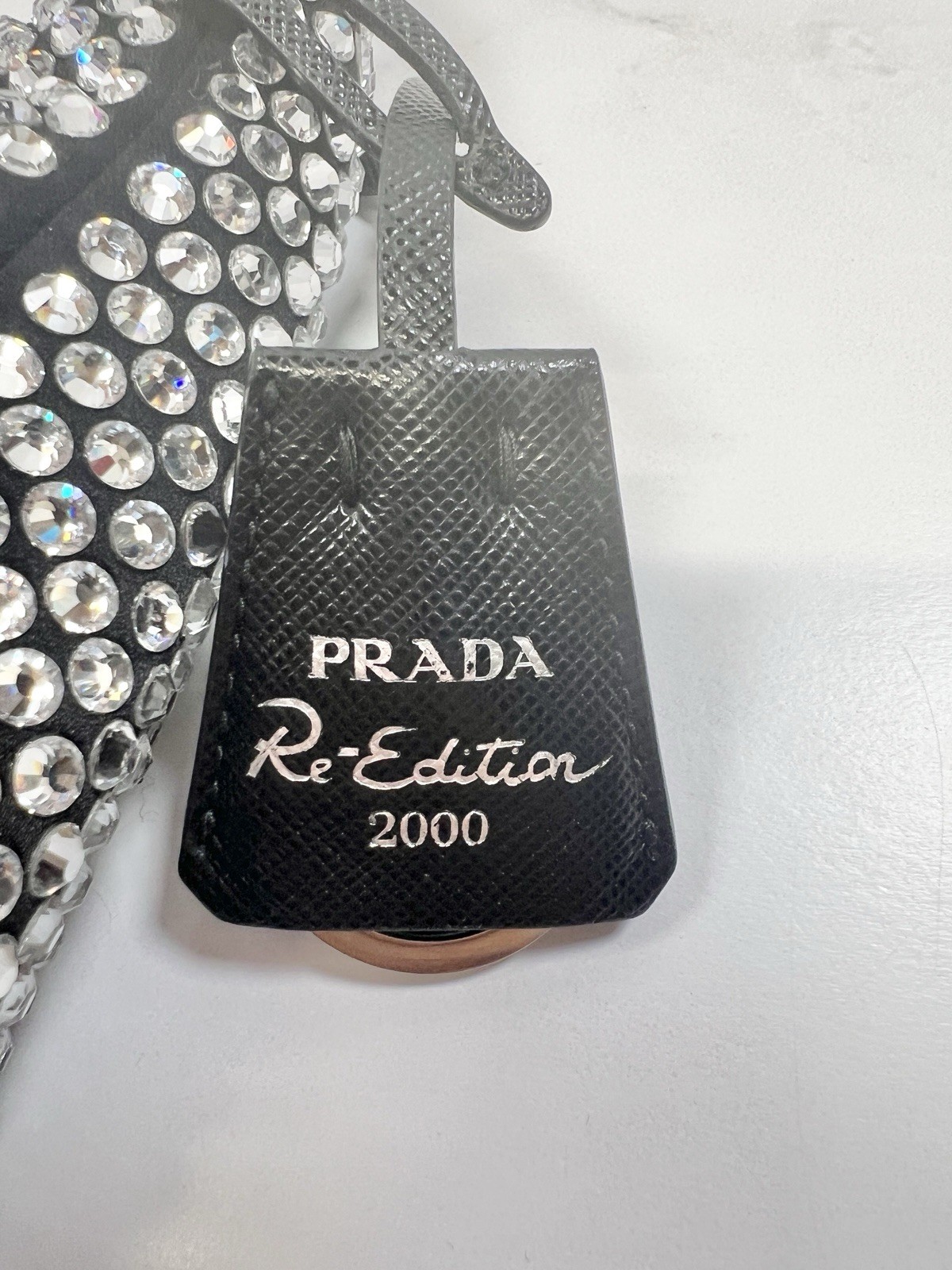 Prada Reedition Re edition 2000 Satin Hobo Mini Shoulder Bag Purse Crystal Gems