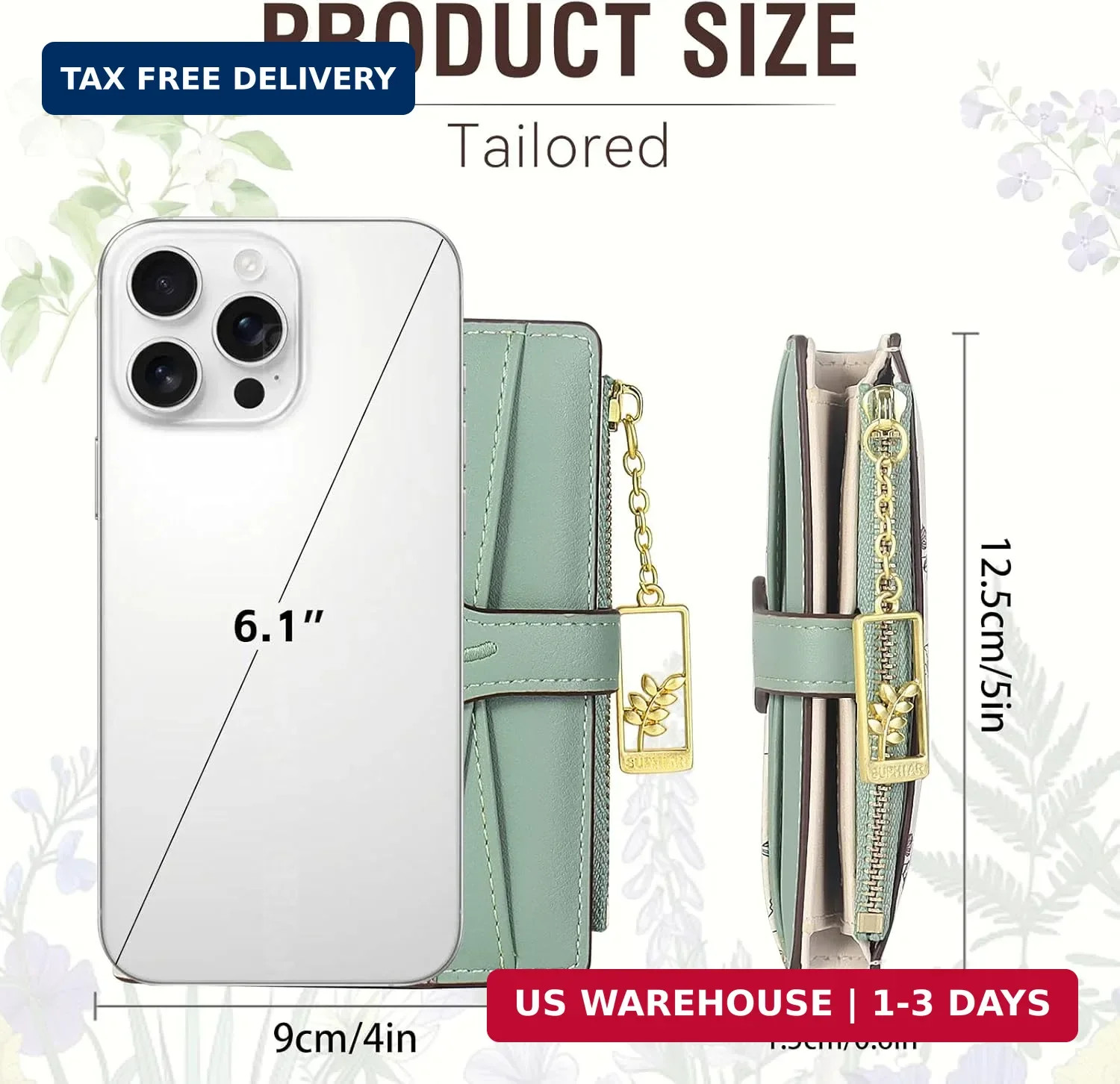 Wallets for Women- RFID Blocking- Soft PU Leather Bifold Coin Zipper Pocket Purs