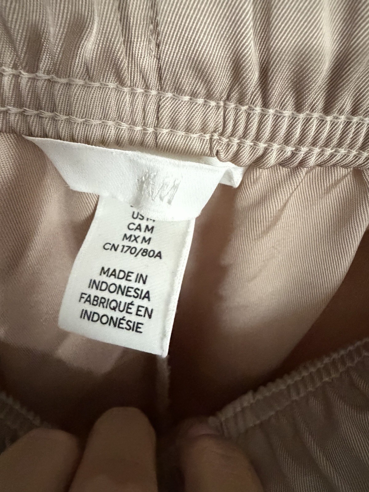 H&M Womens Tan Tie Waist Shorts M Medium 8 10
