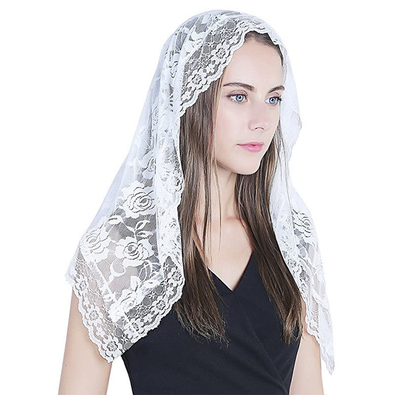 1 PACK Lace Mantilla Catholic Veil Church Chapel Head Covering Latin Mass White