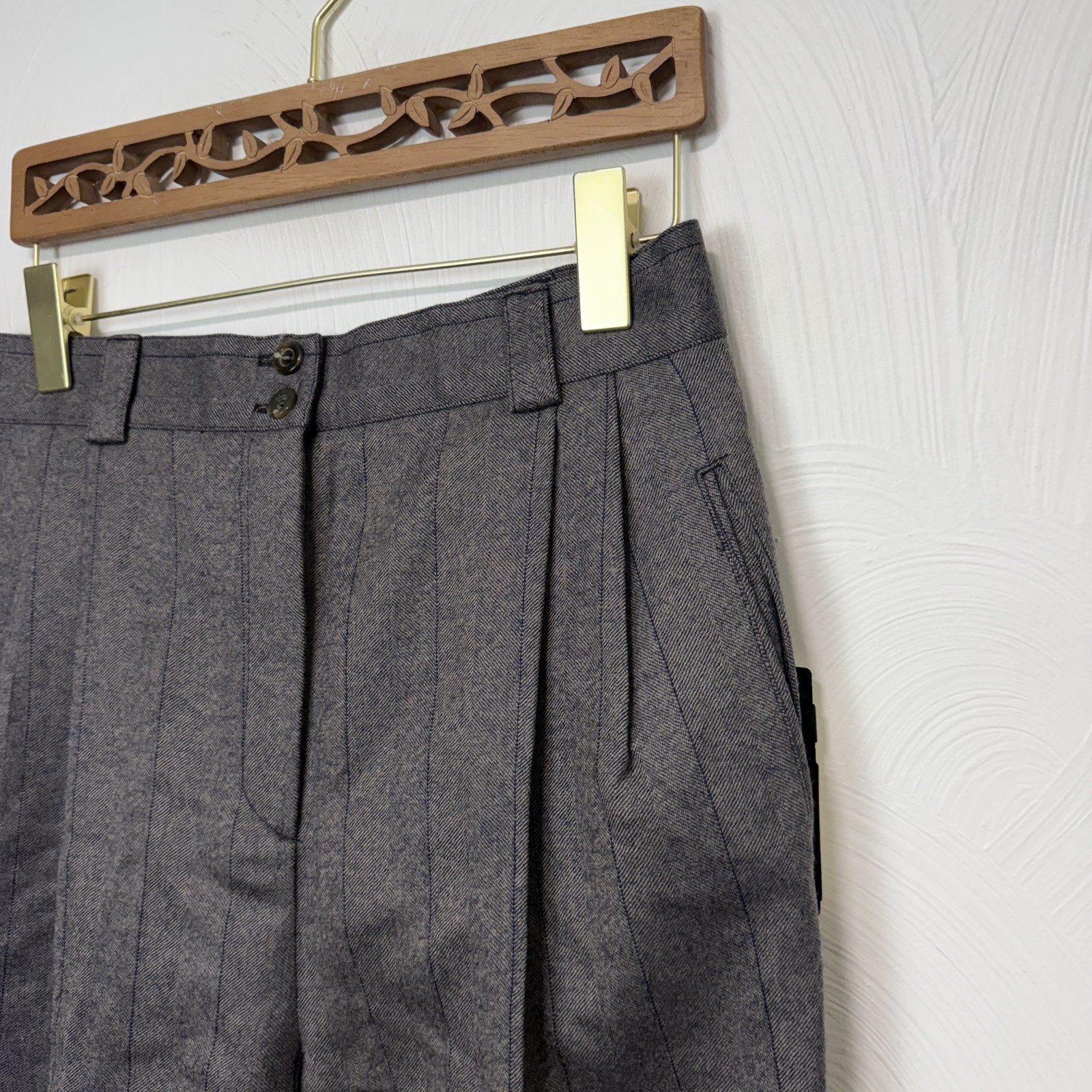 Vintage NWT Harvé Benard by Benard Holtzman Men’s 100% Wool Pleated Slacks Sz 12
