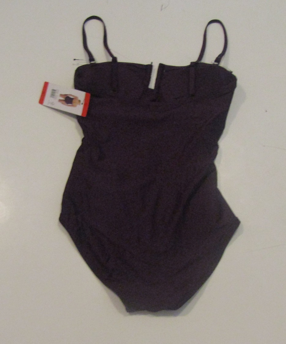DKNY Womens Swimsuit U-Neckline One Piece Purple Size Small S NWT