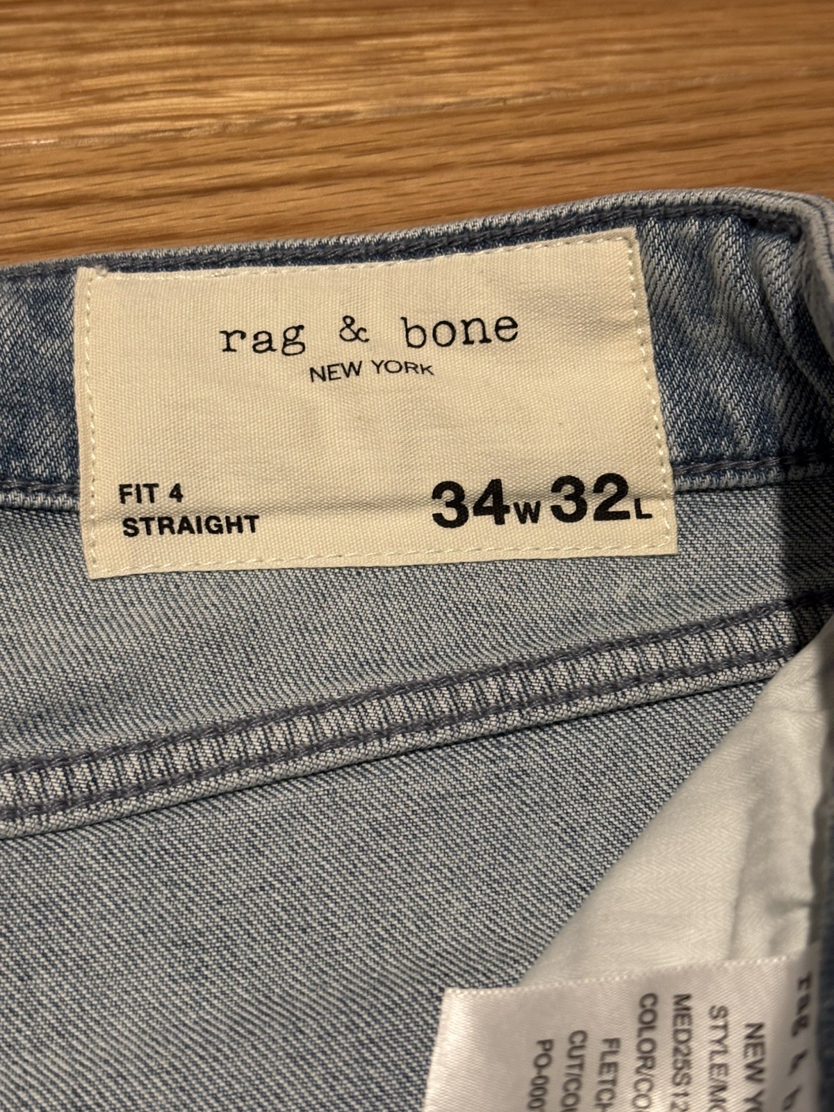 Rag & Bone Fit 4 Authentic Stretch Straight Leg Jeans (Fletcher) 34