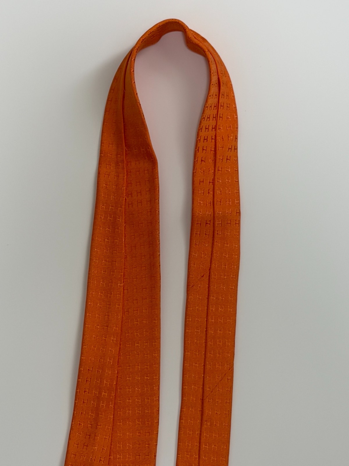 Hermes Silk Men’s Tie Orange excellent gift