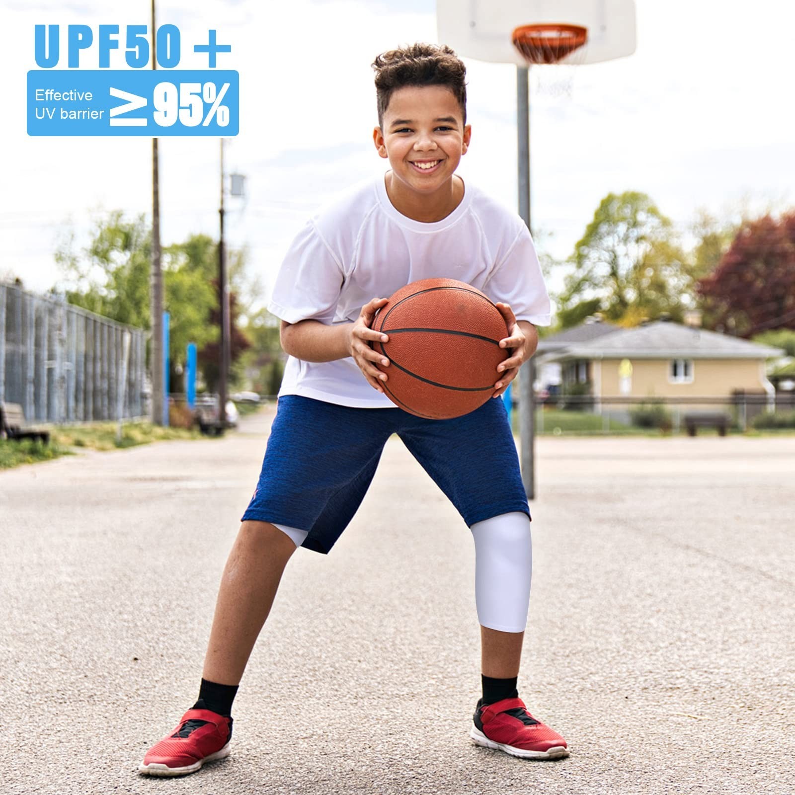 Hercicy 2 Packs Boys’ Youth 3/4 One Leg Compression Tights Basketball Leg Sle…