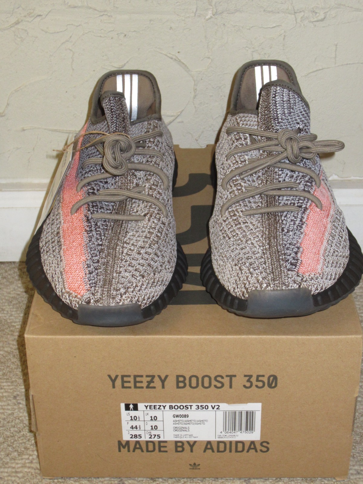 adidas Yeezy Boost 350 V2 Ash Stone Men’s Size 10.5 NEW! GW0089 2021 READ