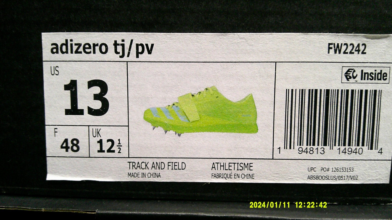 Size 13 – adidas Adizero Triple Jump Solar Yellow Aqua