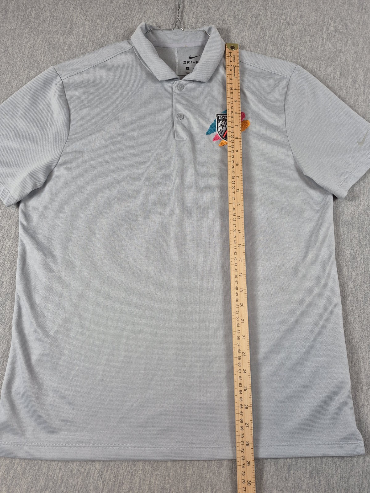 San Antonio Spurs Nike Polo Shirt Dri Fit Men Large Gray SA FC Fiesta Colors