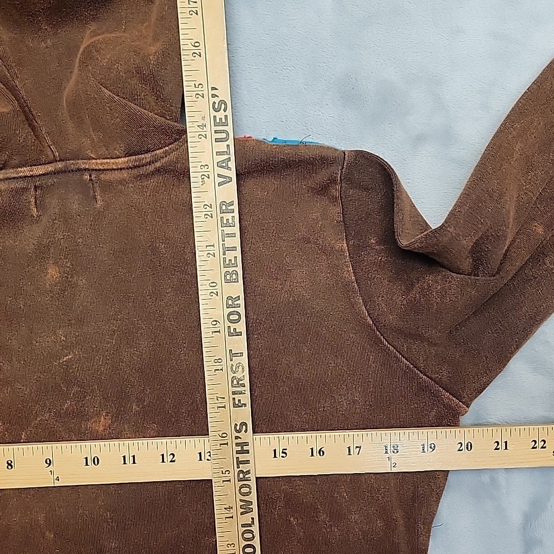 Rising International Patchwork Full Zip Hoodie Women Large Brown Boho Hippie