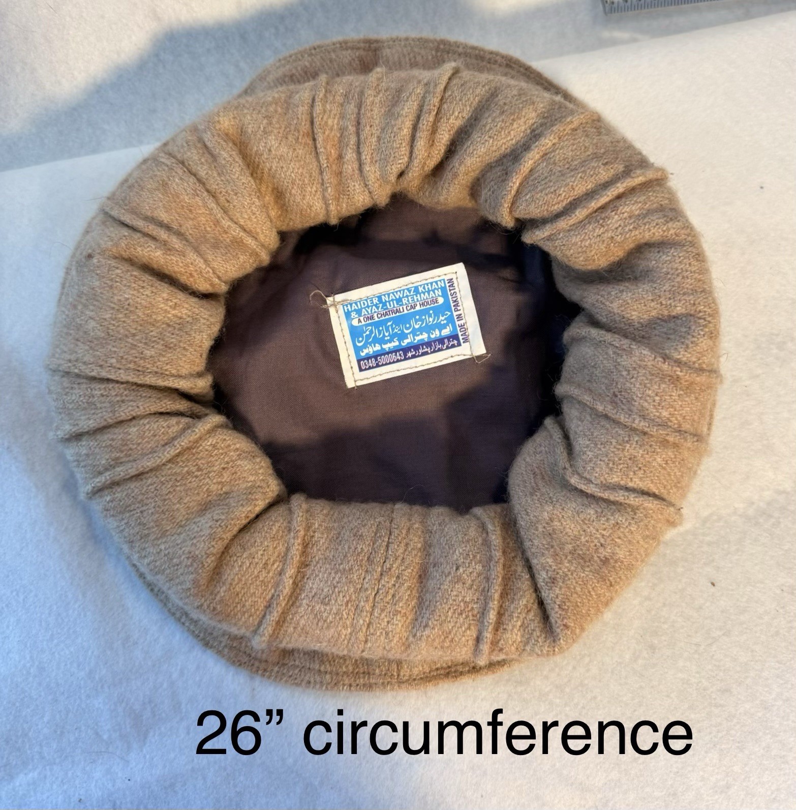 Handmade Wool Afghan Pakol Hat