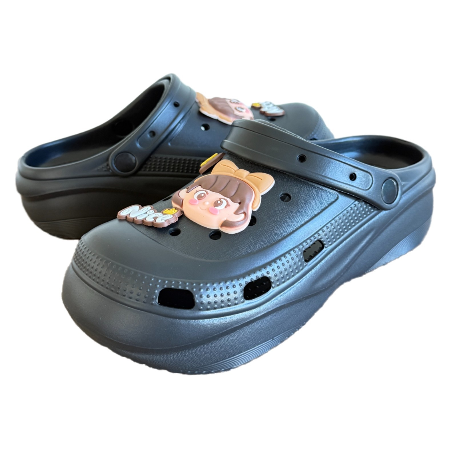 Women Platform Clogs Soft Sole Sandals NonSlip Cartoon charms Girl Slipper Shoes