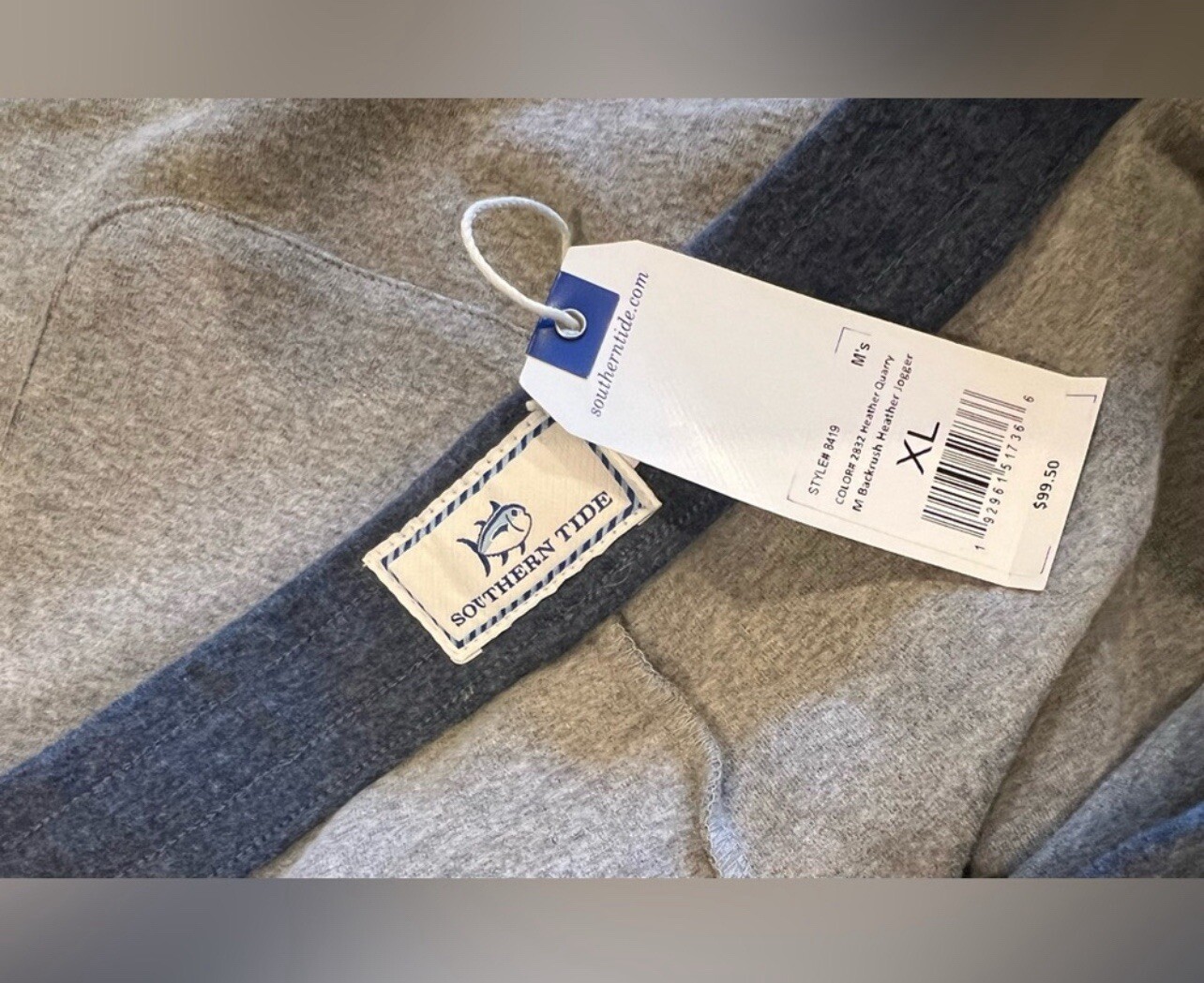 Southern Tide backrush heather quarry jogger size XL NEW with tags