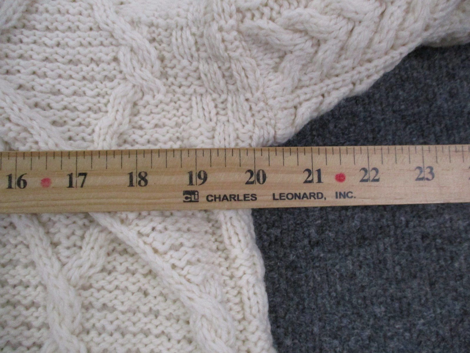 Arancrafts Sweater Womens L White Wool Ireland Cable Knit Fisherman Heavy