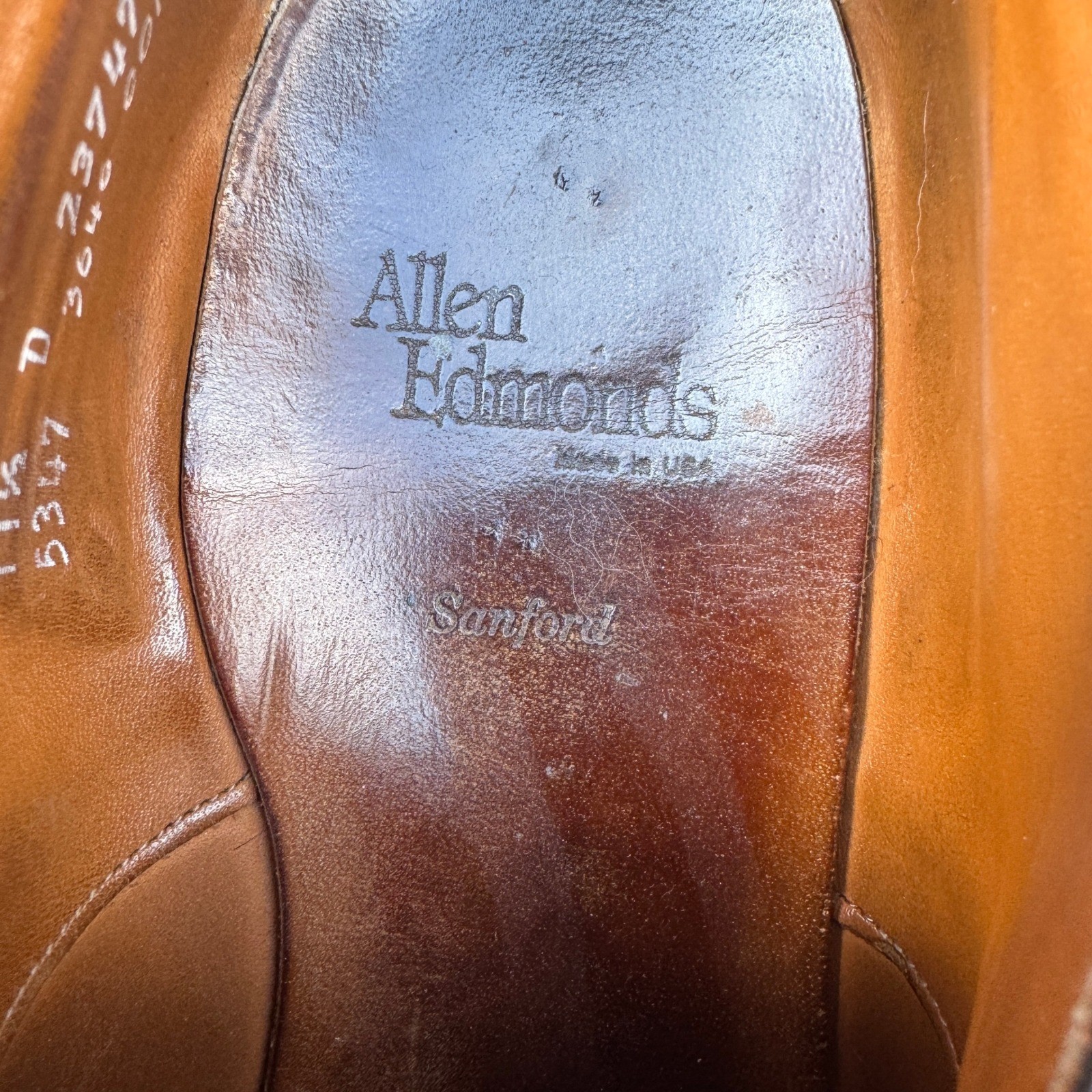 Allen Edmonds Sanford Walnut Leather Cap Toe Brogue Derby Shoes Mens 11.5 D 5247