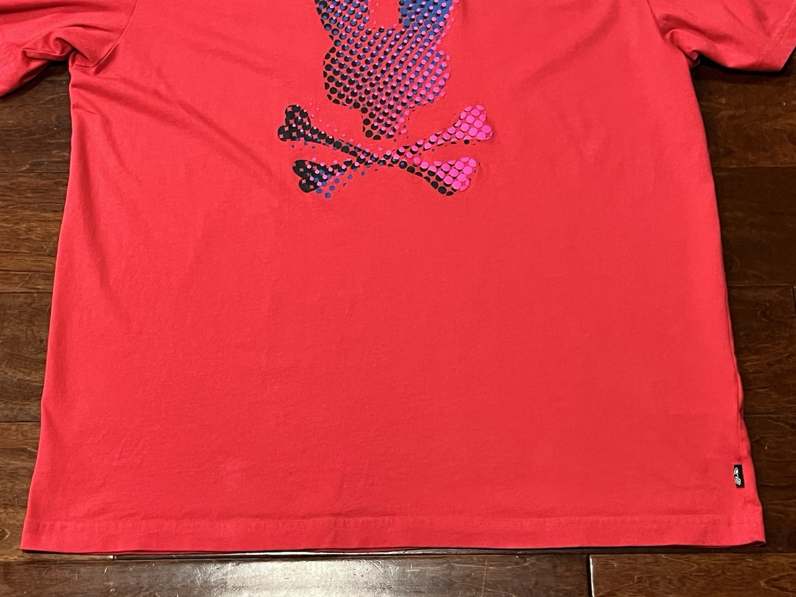 Psycho Bunny Red Blue Big & Tall Mens 3XL 9 Big Bunny Chest Logo T Shirt