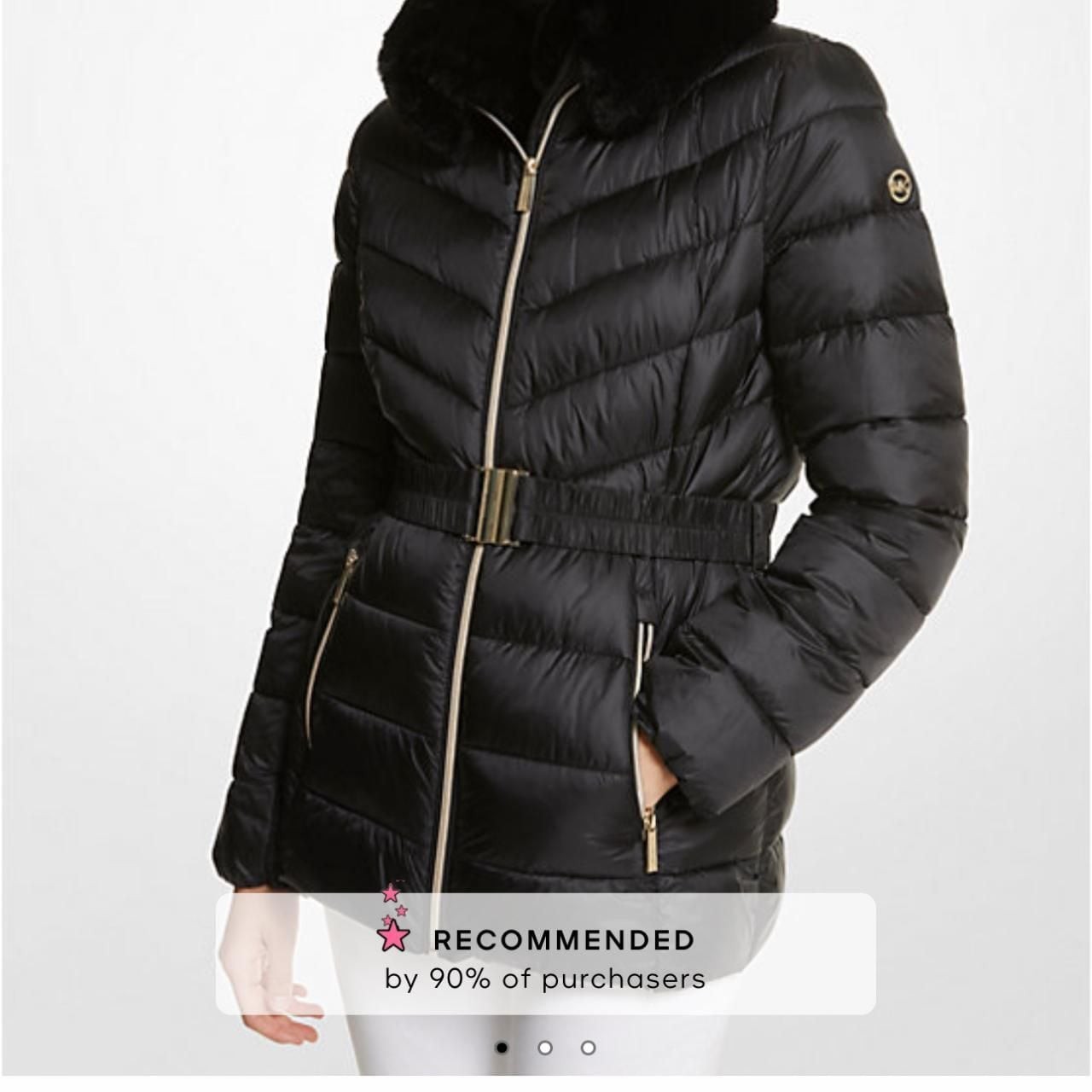 Michael Michael Kors Quilted Puffer Jacket with Faux Fur Collar