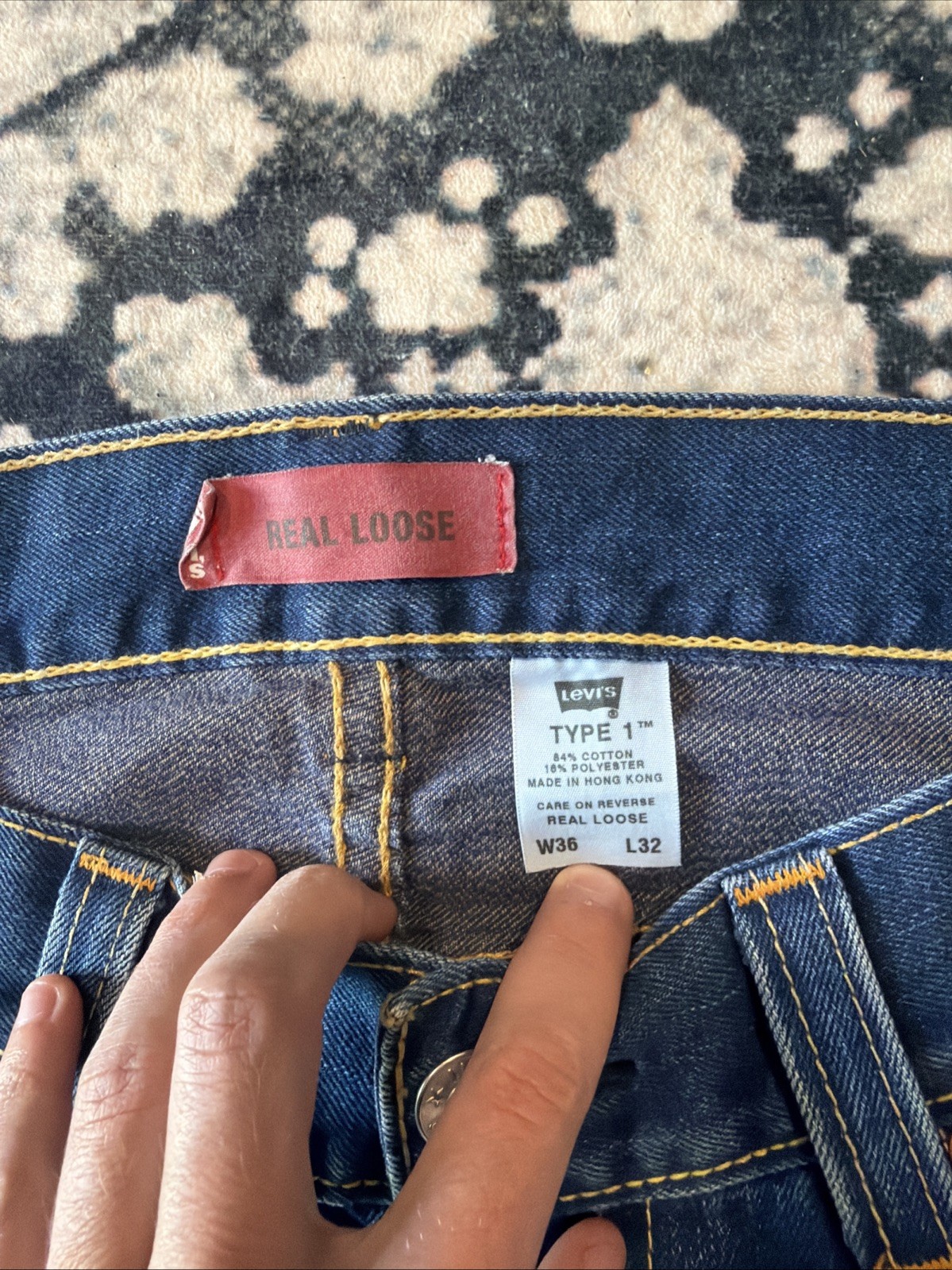 Vintage Y2K Levi’s Type 1 Men’s Real Loose Baggy Denim Jeans Skater size 36×32