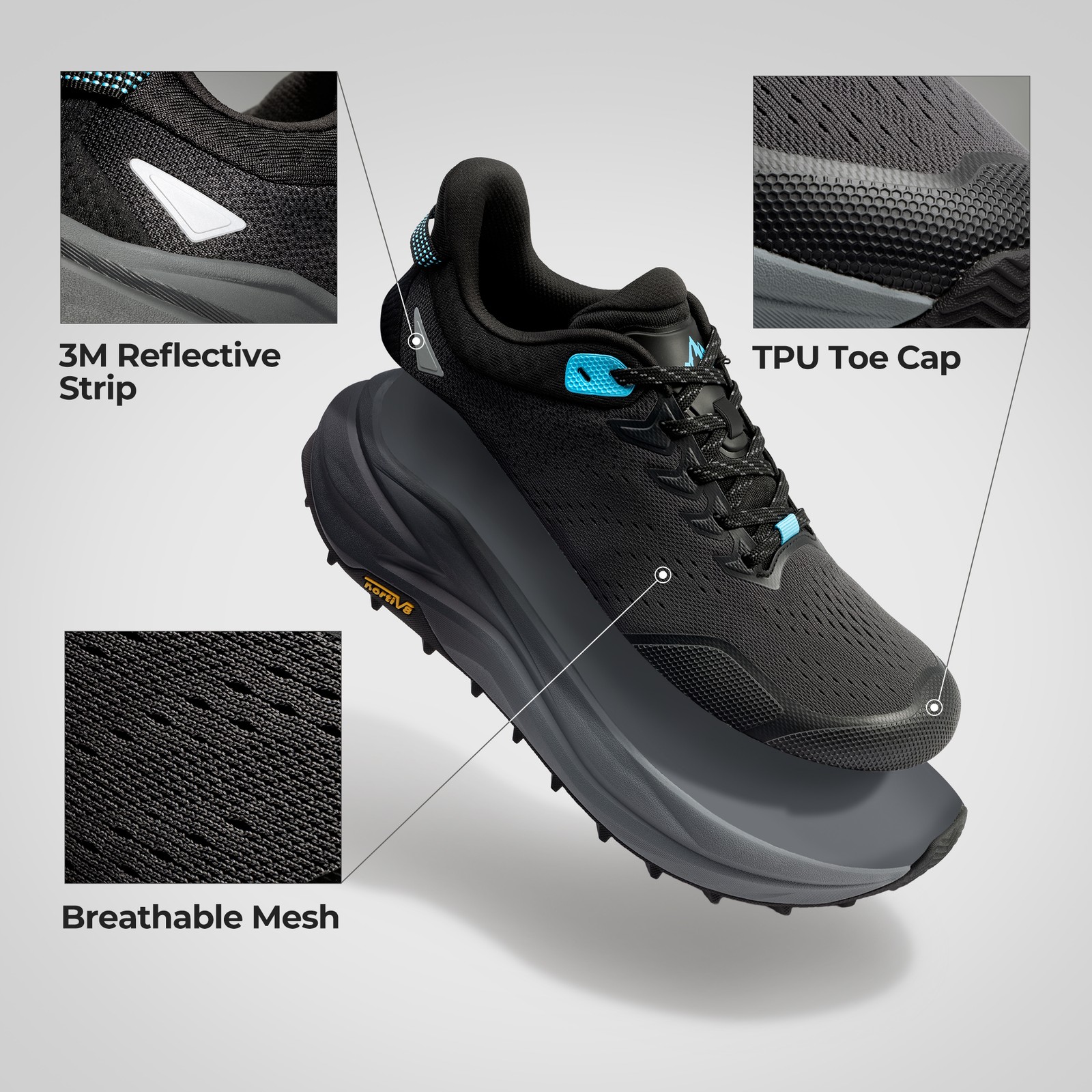 NORTIV 8 Men’s Wide Toe Box Running Shoes Cushion Walking Barefoot Sneakers