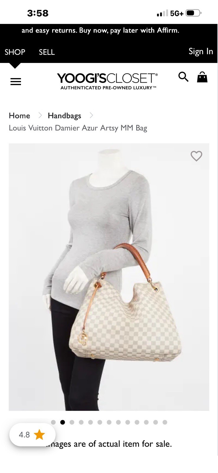 Louis Vuitton Damier Azur Large Hobo Bag w/ Wallet, Gold Hardware, Pockets