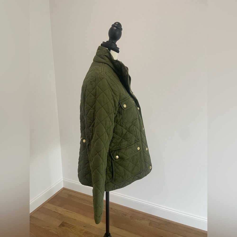 J.Crew Quilted Downtown Field Jacket in Deep Moss