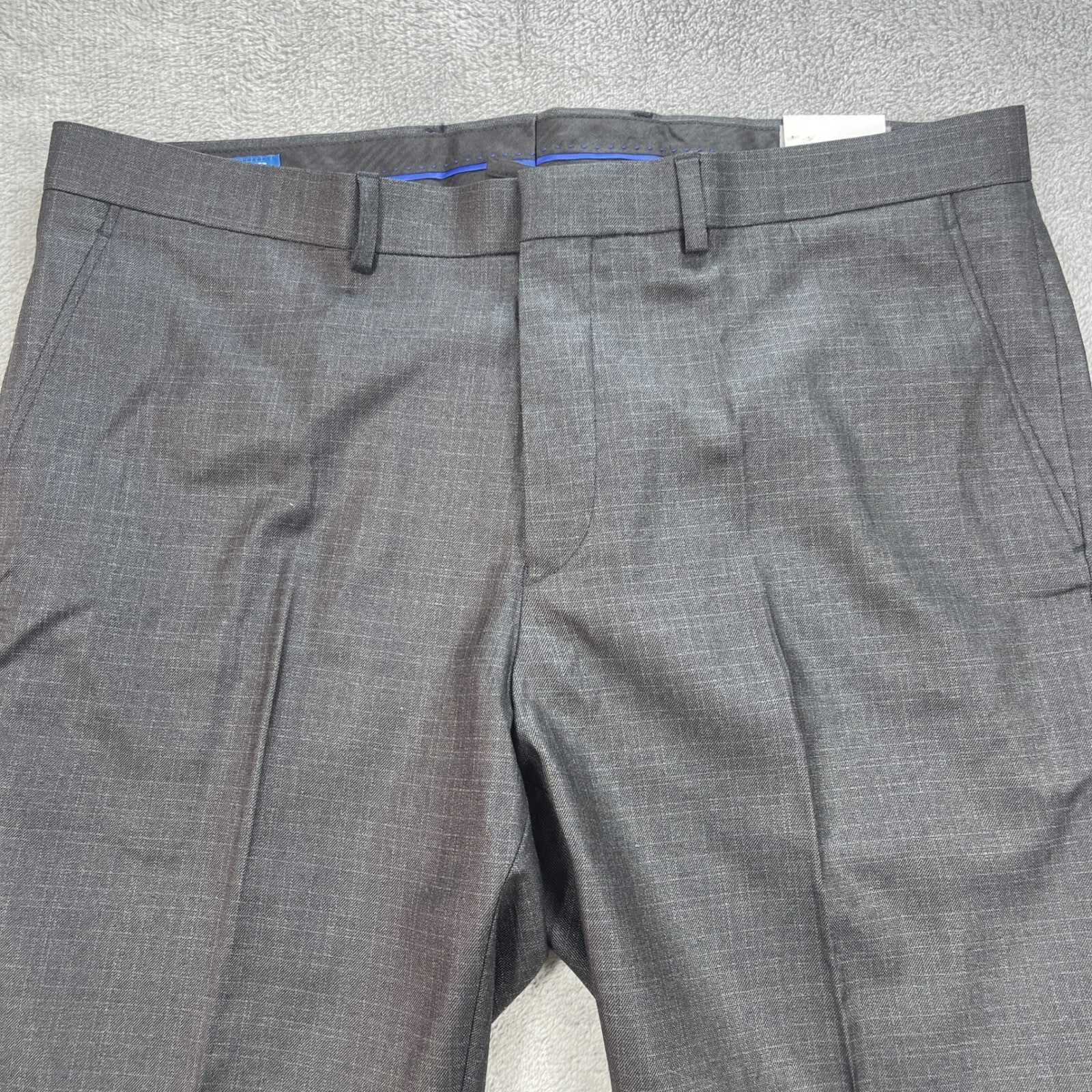 Kenneth Cole Reaction Dress Pants Mens 38×32 Grey Flex Modern Fit Techni-Cole