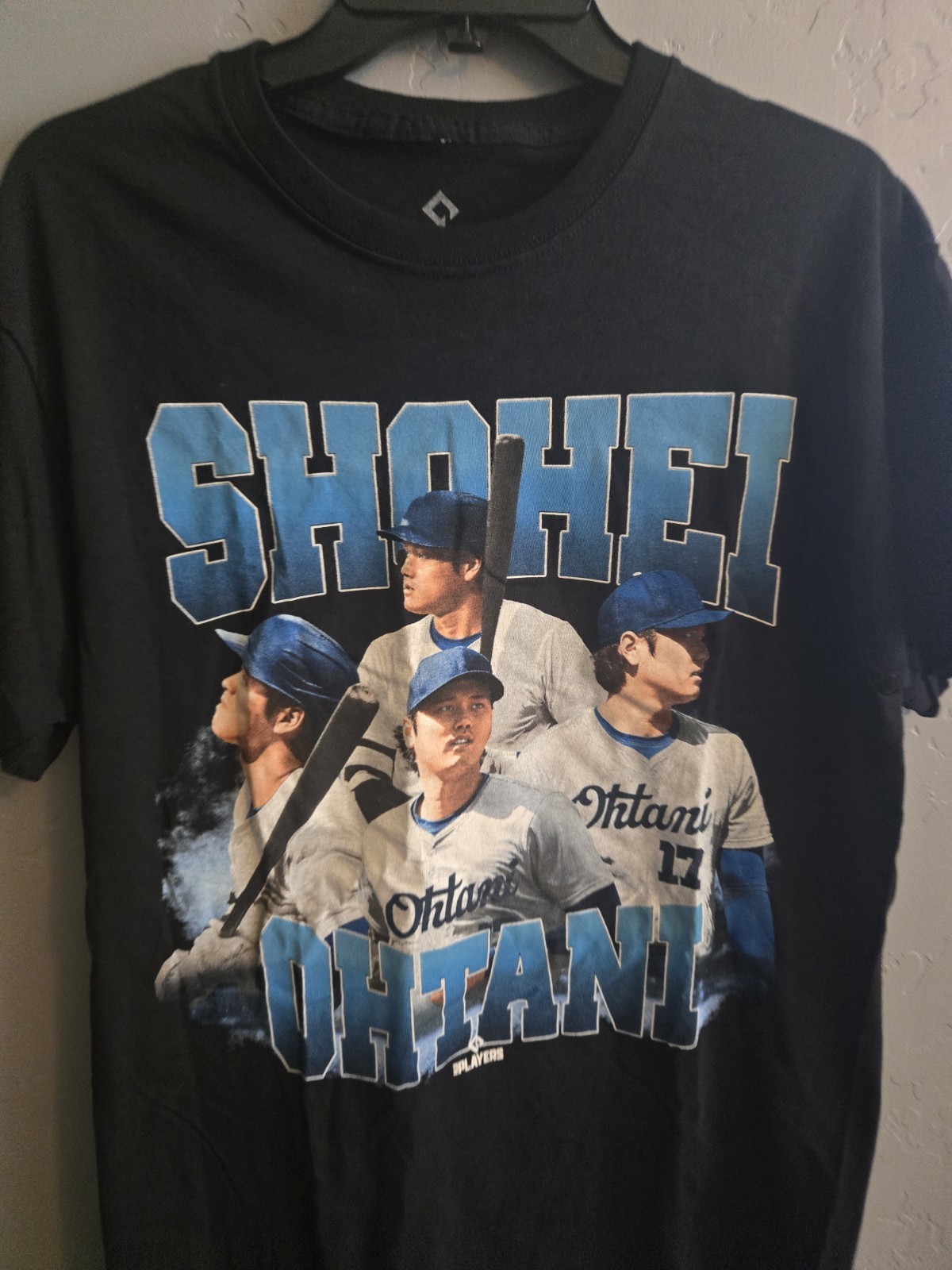 MLB Players Shohei Ohtani Black Graphic Print Logo Men’s Jersey Cotton T-Shirt M