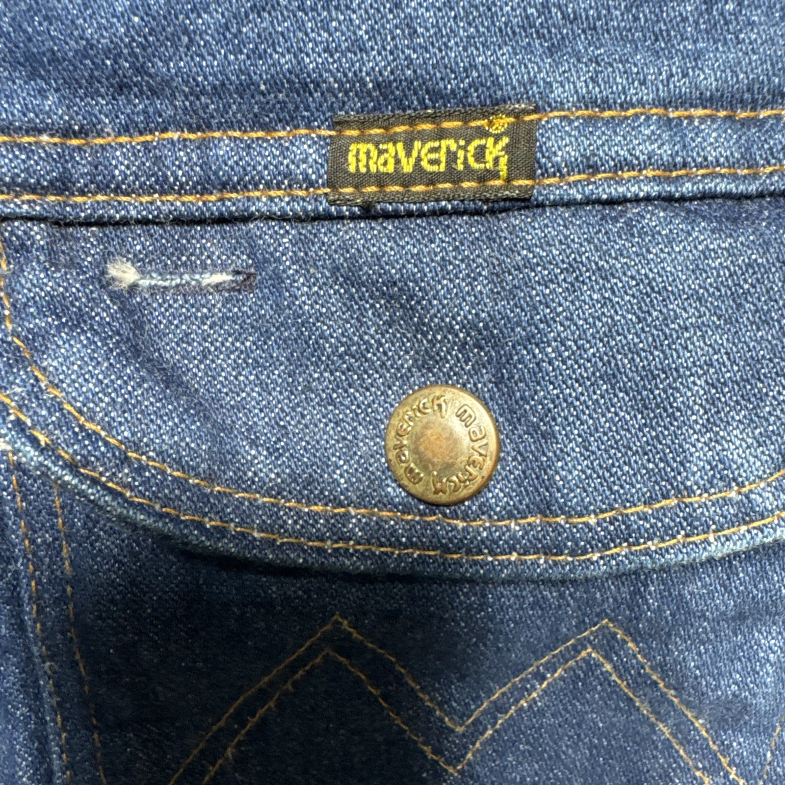 Vintage 70s Maverick Blue Bell Denim Jean Trucker Jacket Size 36 Workwear USA