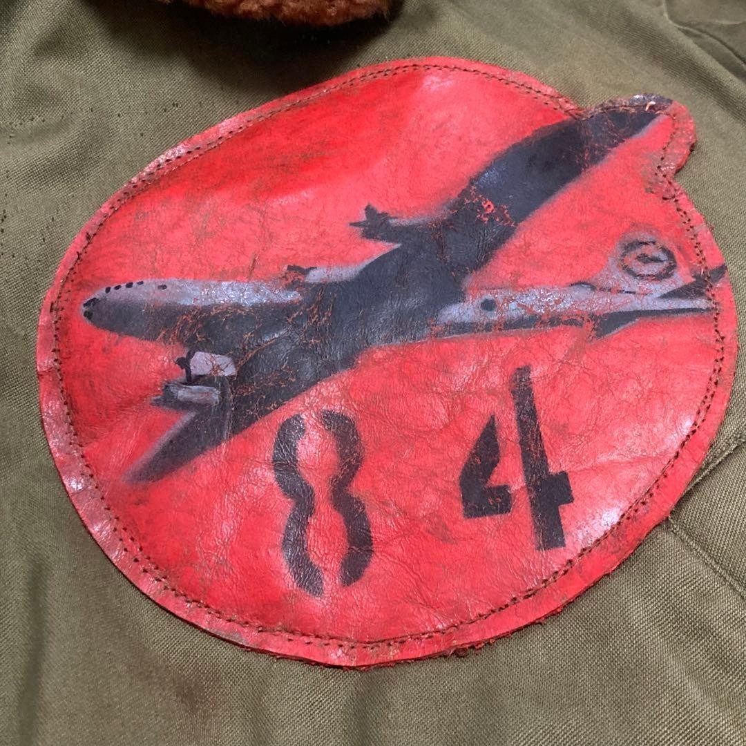 USAAF 40s Vintage B-15 Flight Jacket Hand Paint Military Size 40 Men’s Outer