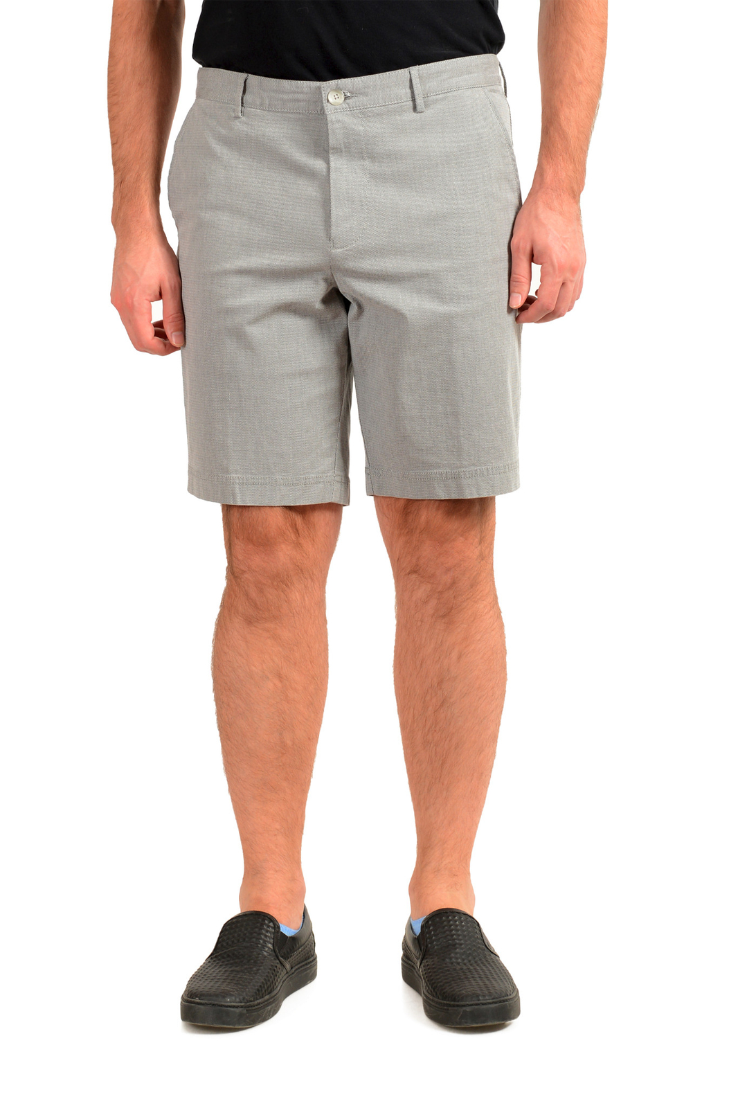 Hugo Boss Men’s “Slice-Short” Gray Flat Front Shorts sz 28 30 32 34 36 38 R