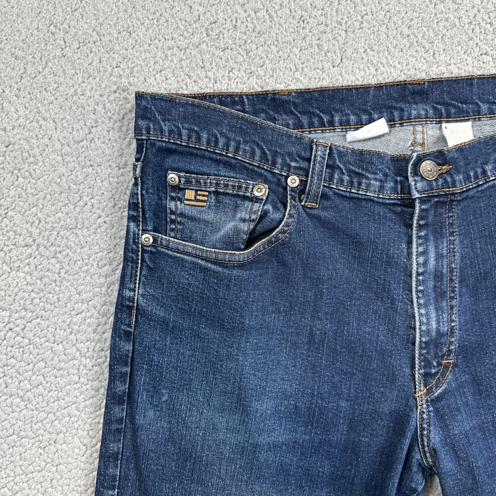 All American Clothing Co Straight Leg Jeans Men 36×32 Blue Dark Wash Made in USA