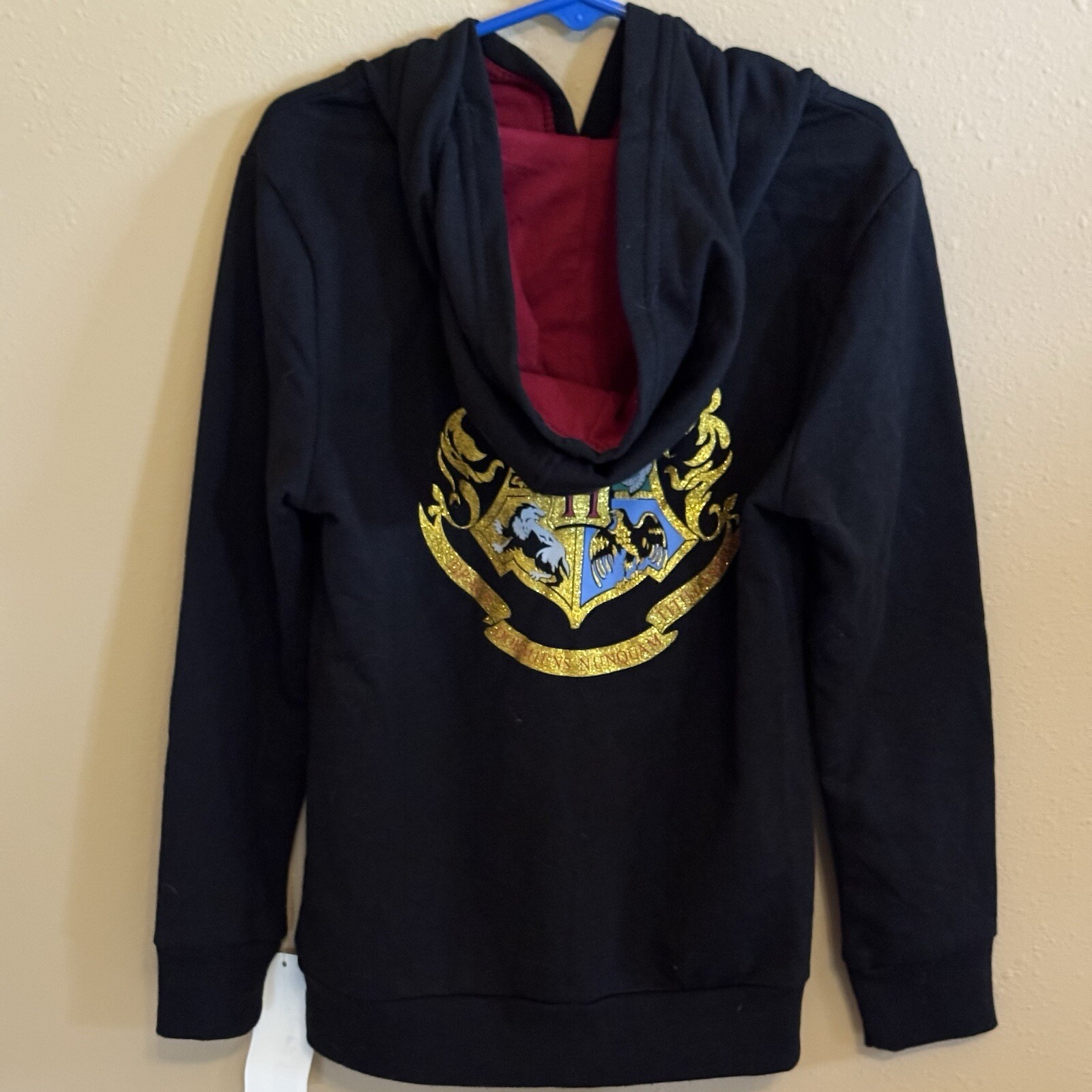 Harry Potter Hermione Gryffindor Hoodie Girls S 6/6X Black Pullover NWT