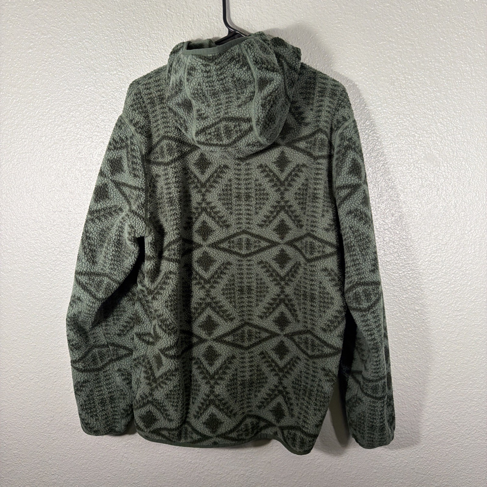Pendleton Full Zip Sharpa Fleece Hoodie Men M Green Aztec Southwest Jacket