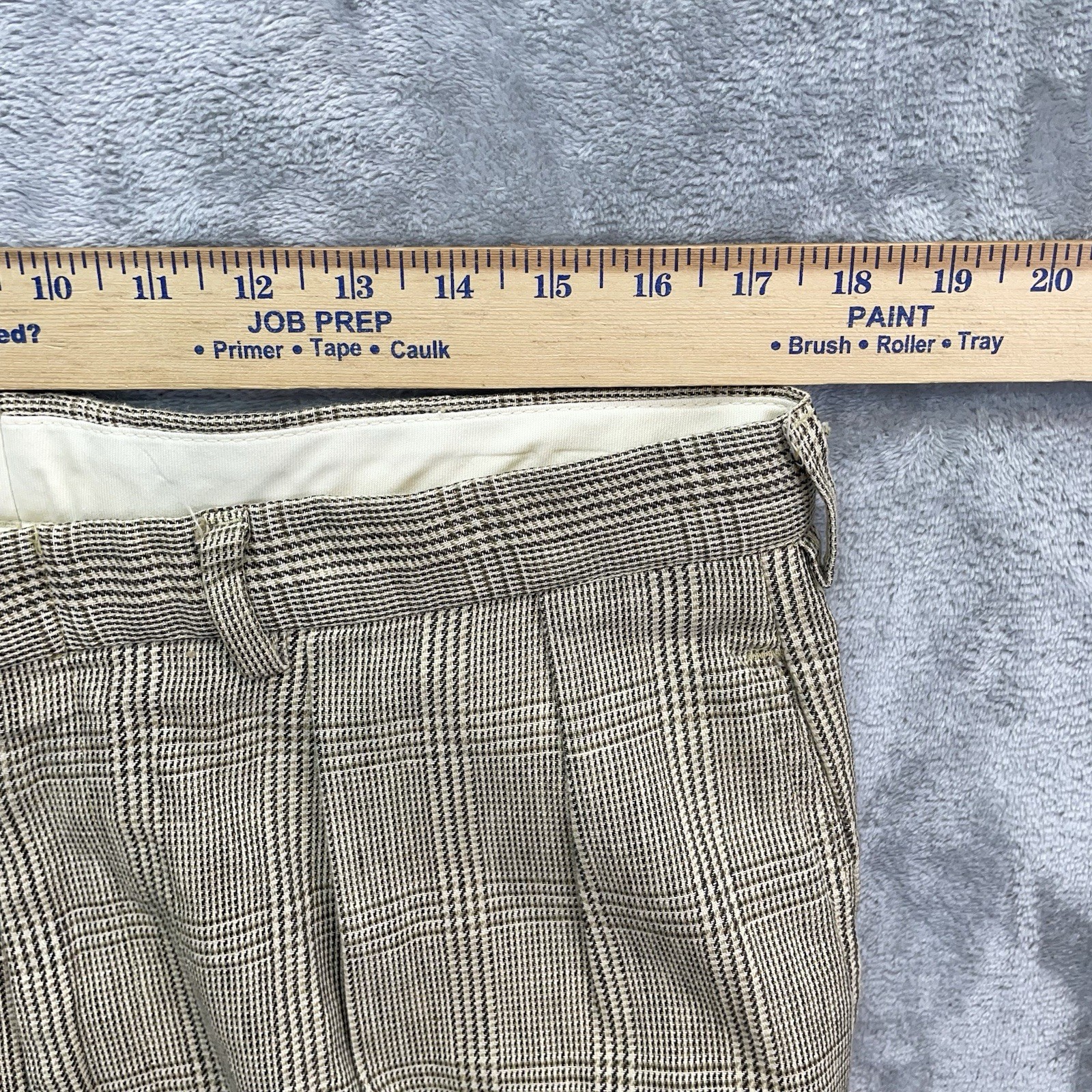 Vintage Polo Ralph Lauren Pants Men 34×32 Dress glen plaid pleated money USA