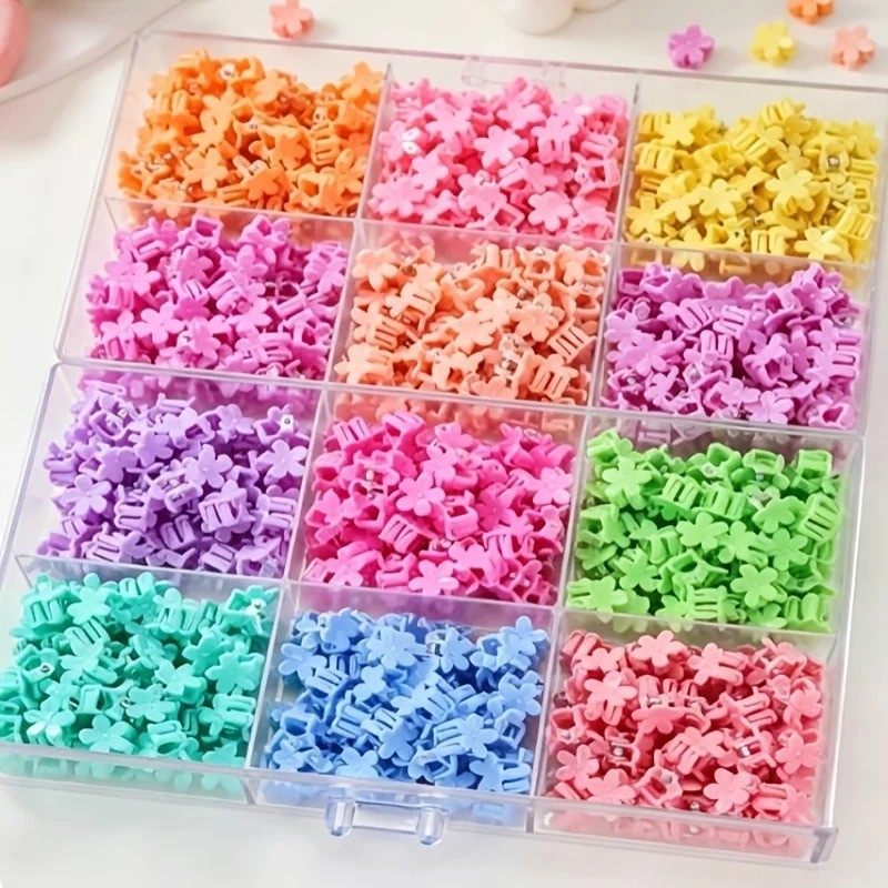 100Pc Mini Flower Hair Clip Flower Clips,Colorful Mini Hair Claw,for Women, Girl