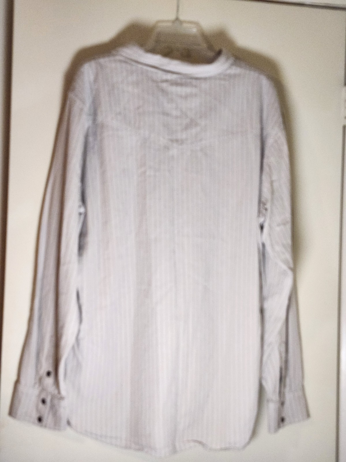 Blue Ranchwear Men’s Beige/Black Striped Woven Cotton Button-Up Pockets XXL