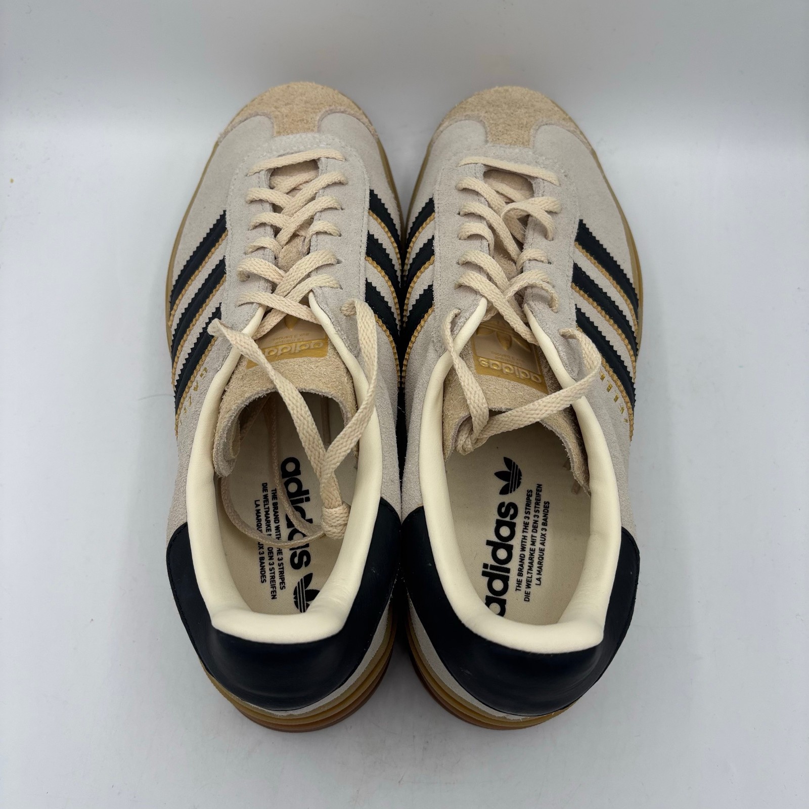 Adidas Gazelle Bold Shoes Womens Size 10.5 Cream Black Gum Platform Sneakers