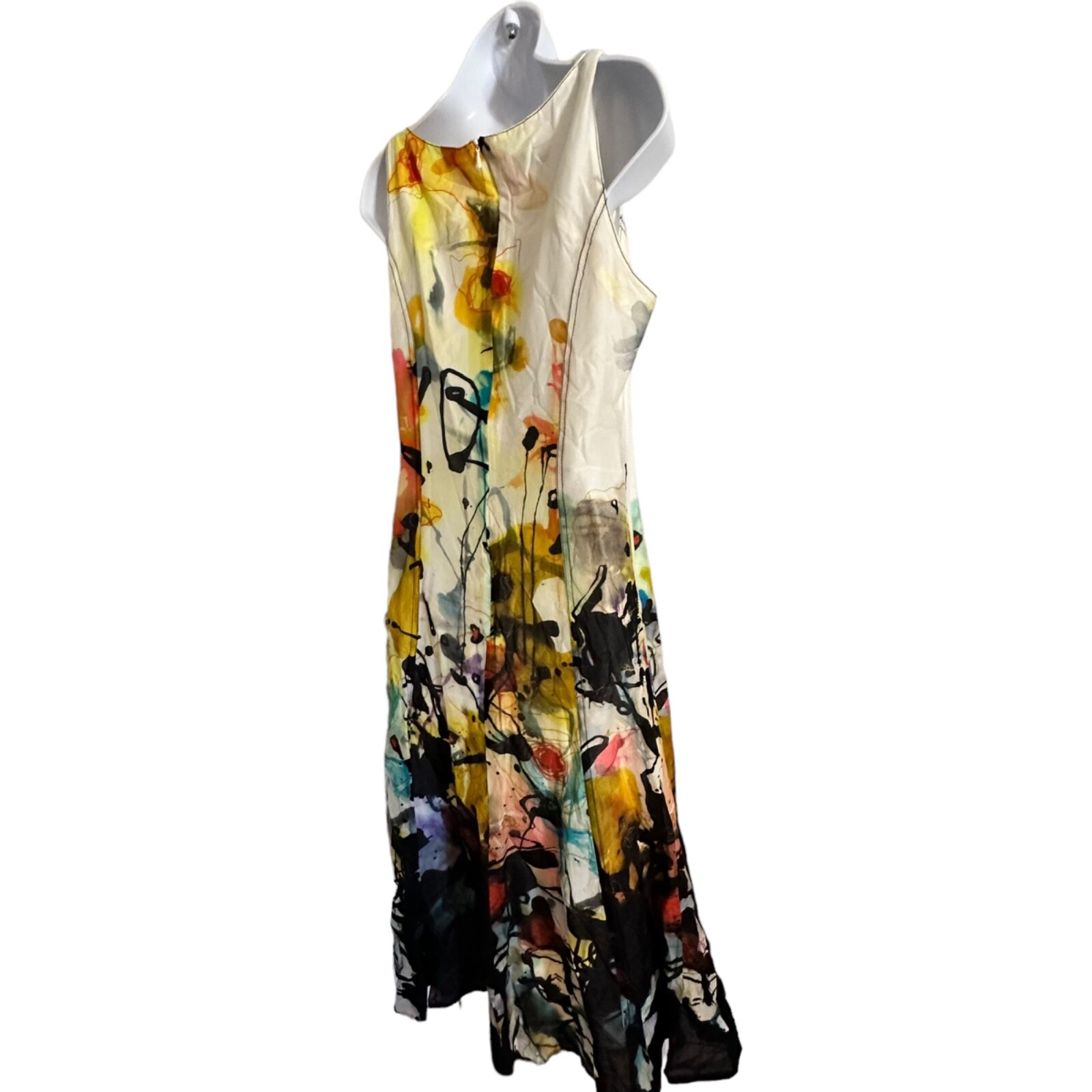 Apanage Femme dress size 8 watercolor print and embroidery