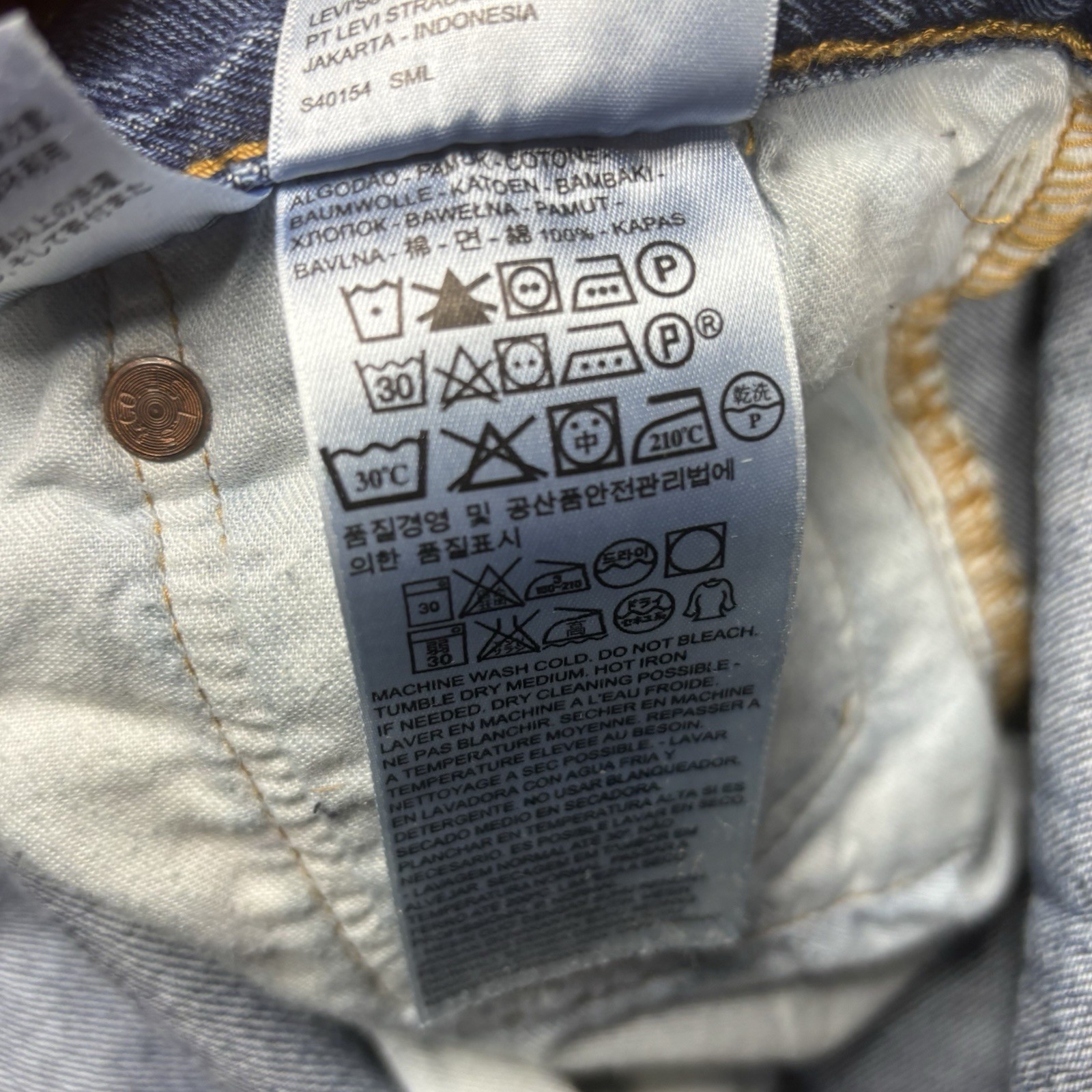 Levis 501 Original Straight Button Fly Denim Jeans Mens 38×30 Blue Medium Wash