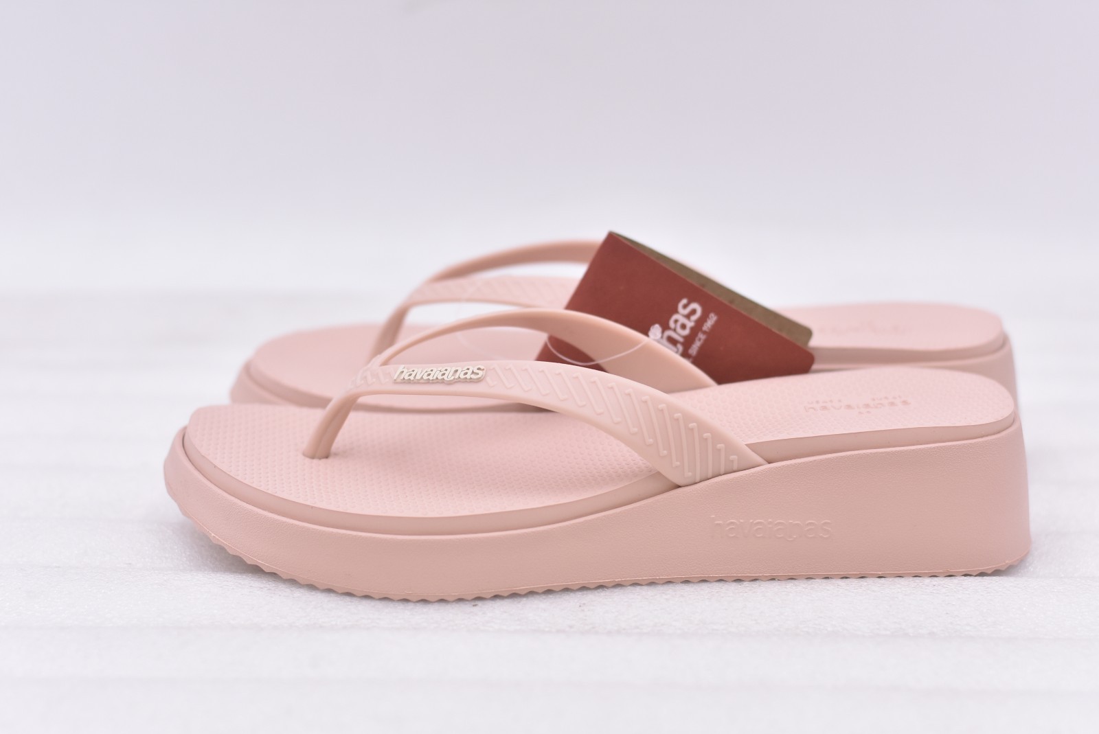 Womens Havaianas Ballet Rose High Platform Flip-Flops Size 9.5 (EU 41)