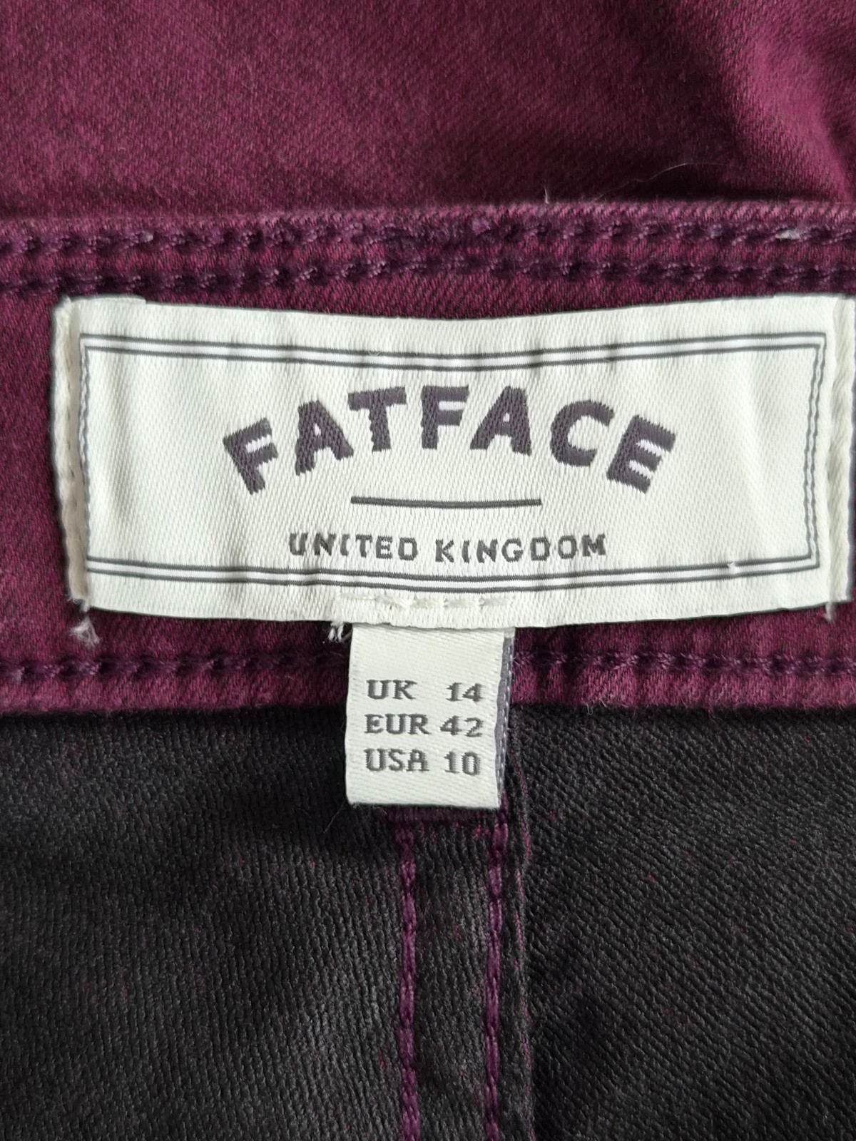 Fat Face Women’s Plum Colour Five Pocket Jegging’ – Size 14 UK Jeans Clothes