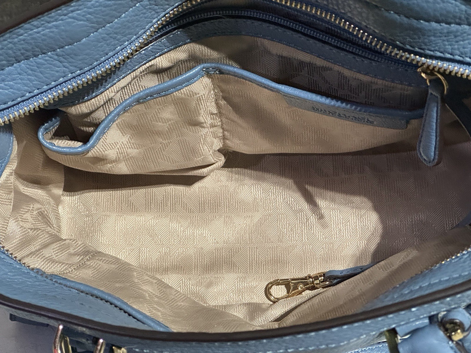 Michael Kors Blue Leather Tote Bag Purse & Lexi Sneaker Shoe Cornflower Blue